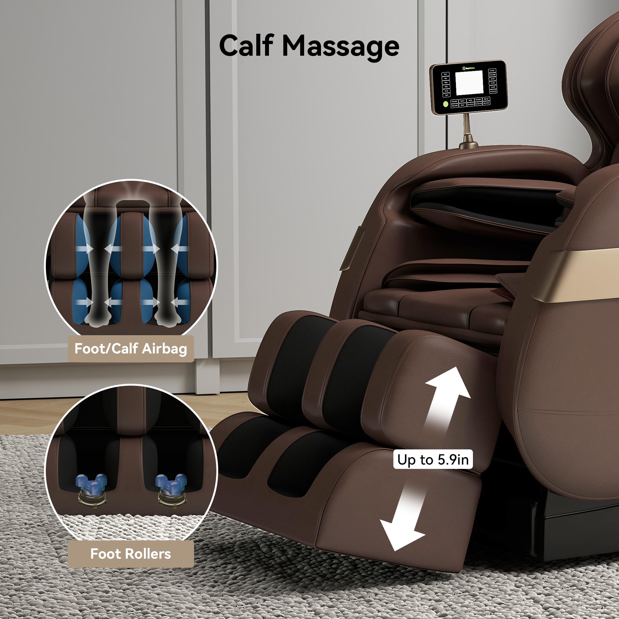 Real Relax Massage Chair Full Body of Dual Core S Track,Zero Gravity Realiner with App Control,Bluetooth,Foot Roller,Home or Office Use,Black and Gold