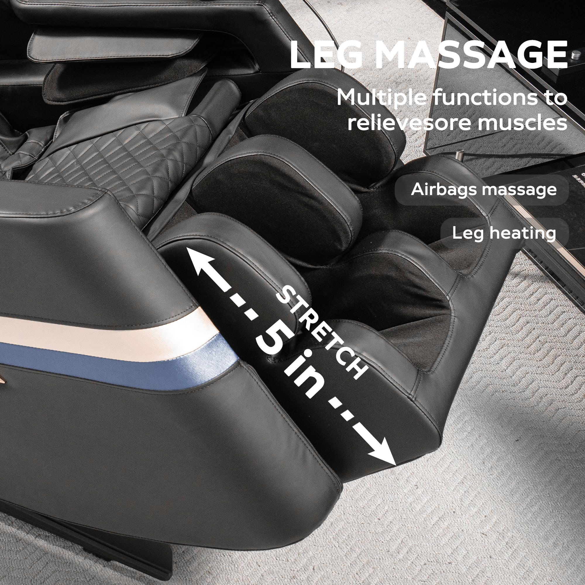 Massage Chair Full Body, Zero Gravity Recliner Massage Chair with Back Heat, 8 Fixed Rollers, Foot Massage, Airbags, Touch Screen for Home and Office