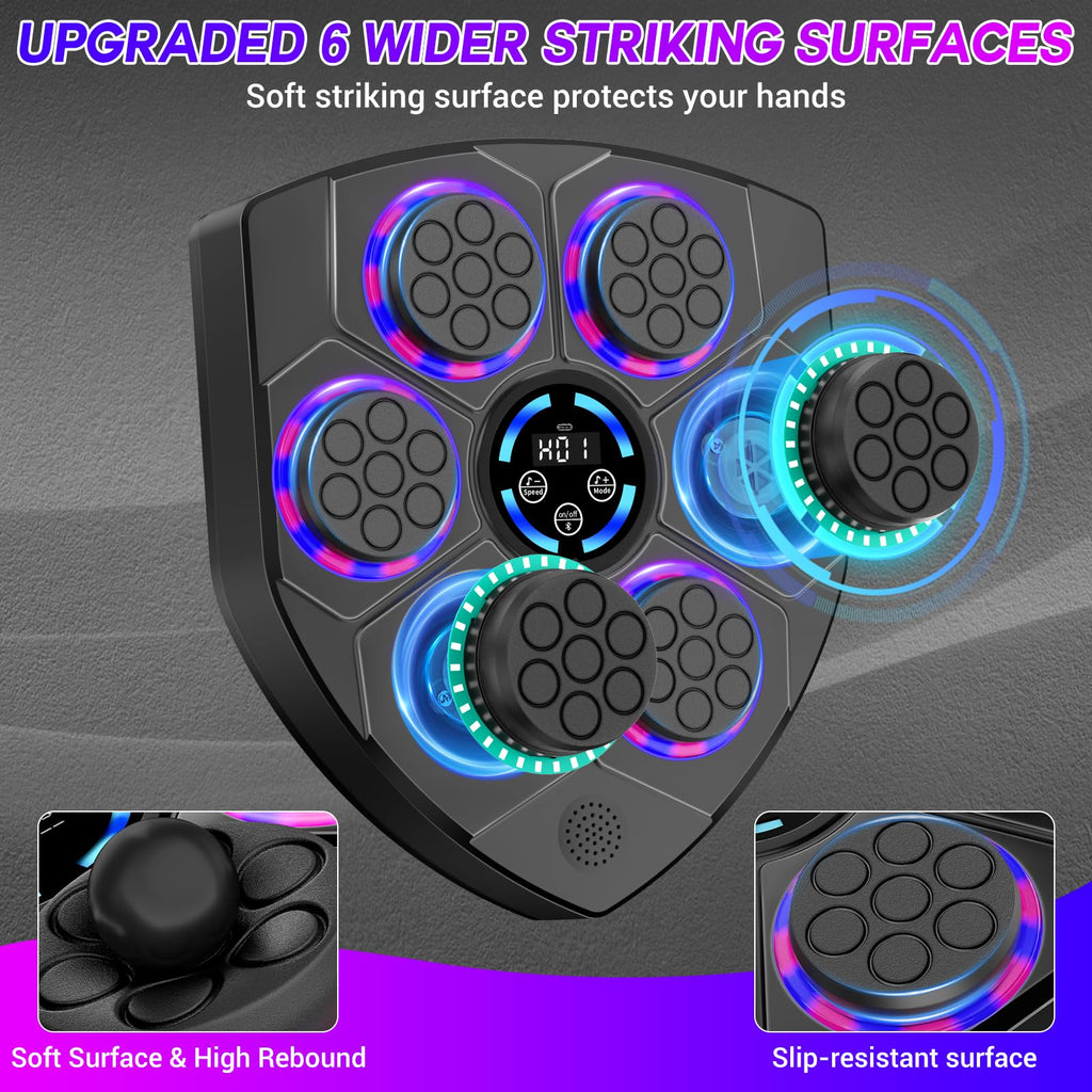 TGLLM Music Boxing Machine, Interactive Punching Trainer with Boxing Gloves, Large Size Wall Mounted Electronic Boxing Target for Adult Kids, 9 Modes & 9 Speeds