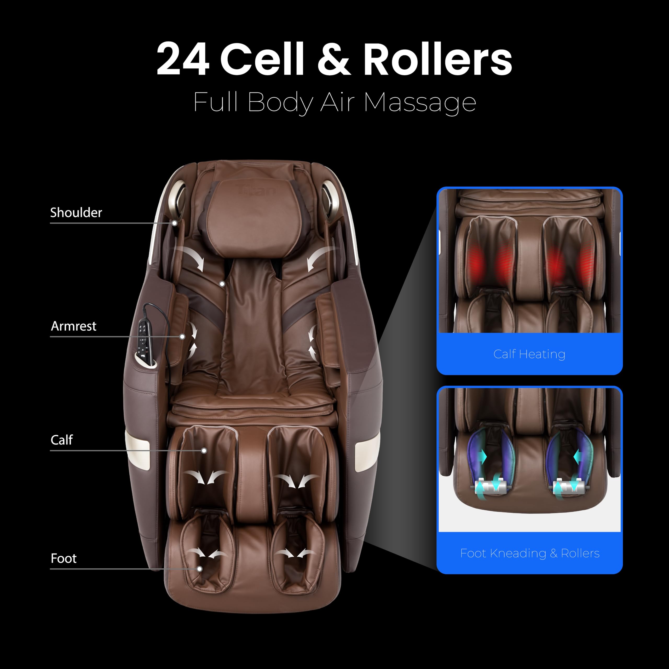 Titan Quantum Massage Chair | Taupe | Full Body & Zero Gravity Features | Customizable Massage Programs