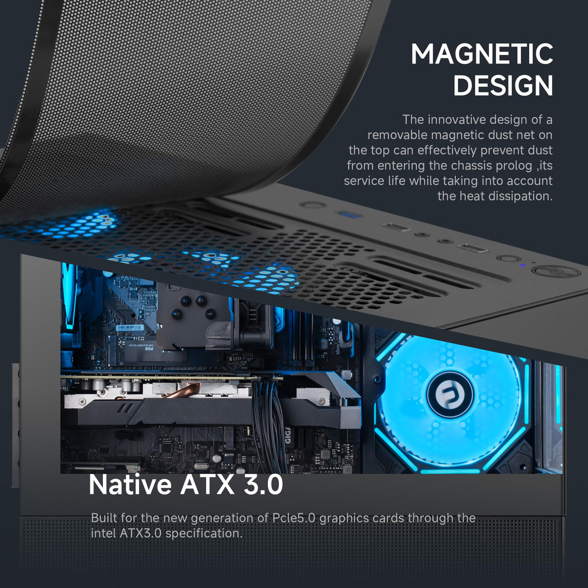 NINGMEI Prebuilt Gaming PC AMD Ryzen 7 5700X RTX 5060 8GB | 32GB DDR4 RAM 1TB Gen4 NVMe M.2 SSD,650W PSU WiFi Ready & Windows 11 Home Gaming Desktop Computer Black