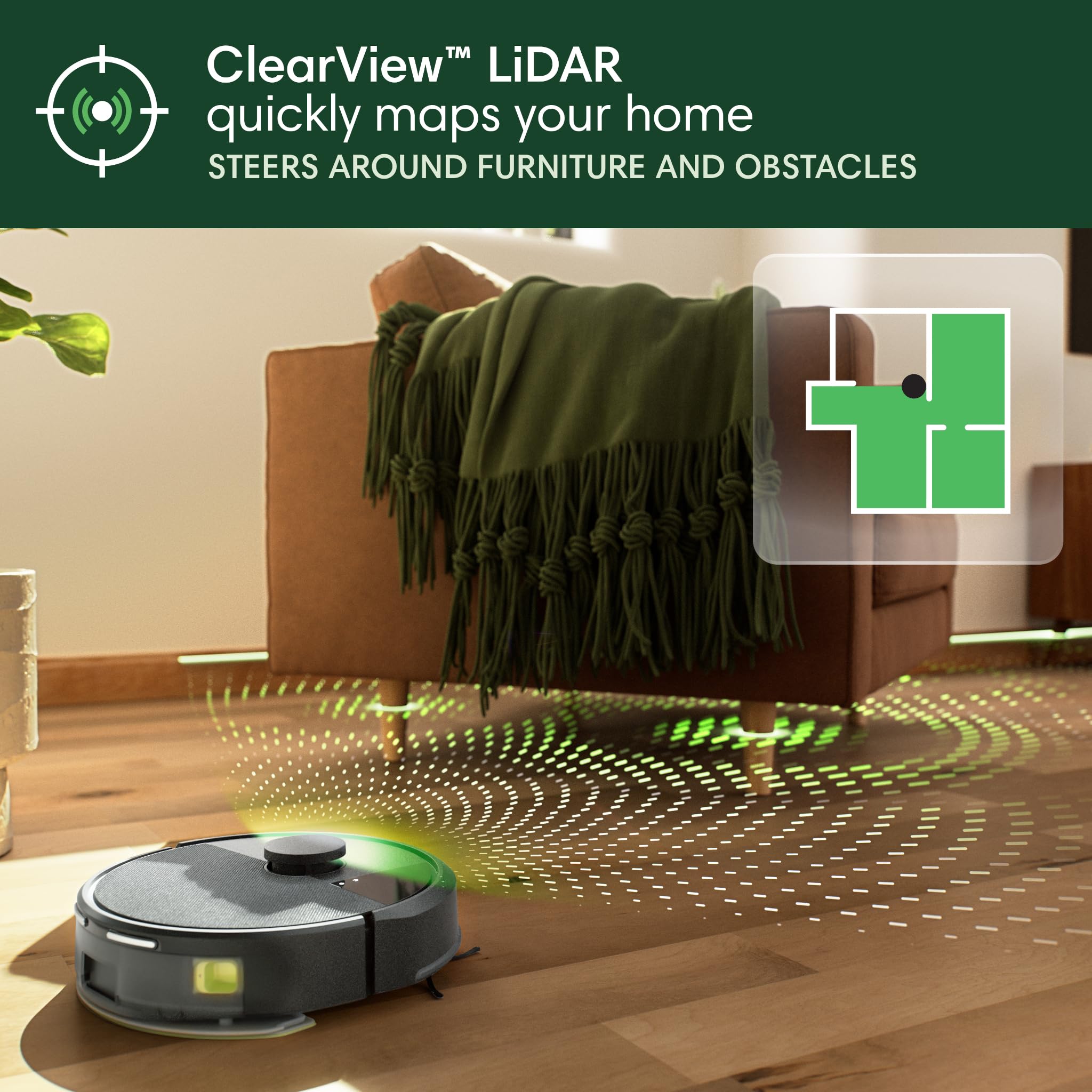 iRobot Roomba 105X Combo Robot Vacuum & Mop with AutoEmpty Dock, Self‑Emptying for Up to 75 Days, 70× Power‑Lifting Suction, Smart LiDAR Mapping, App & Voice Control, Ideal for Homes with Pets & Kids