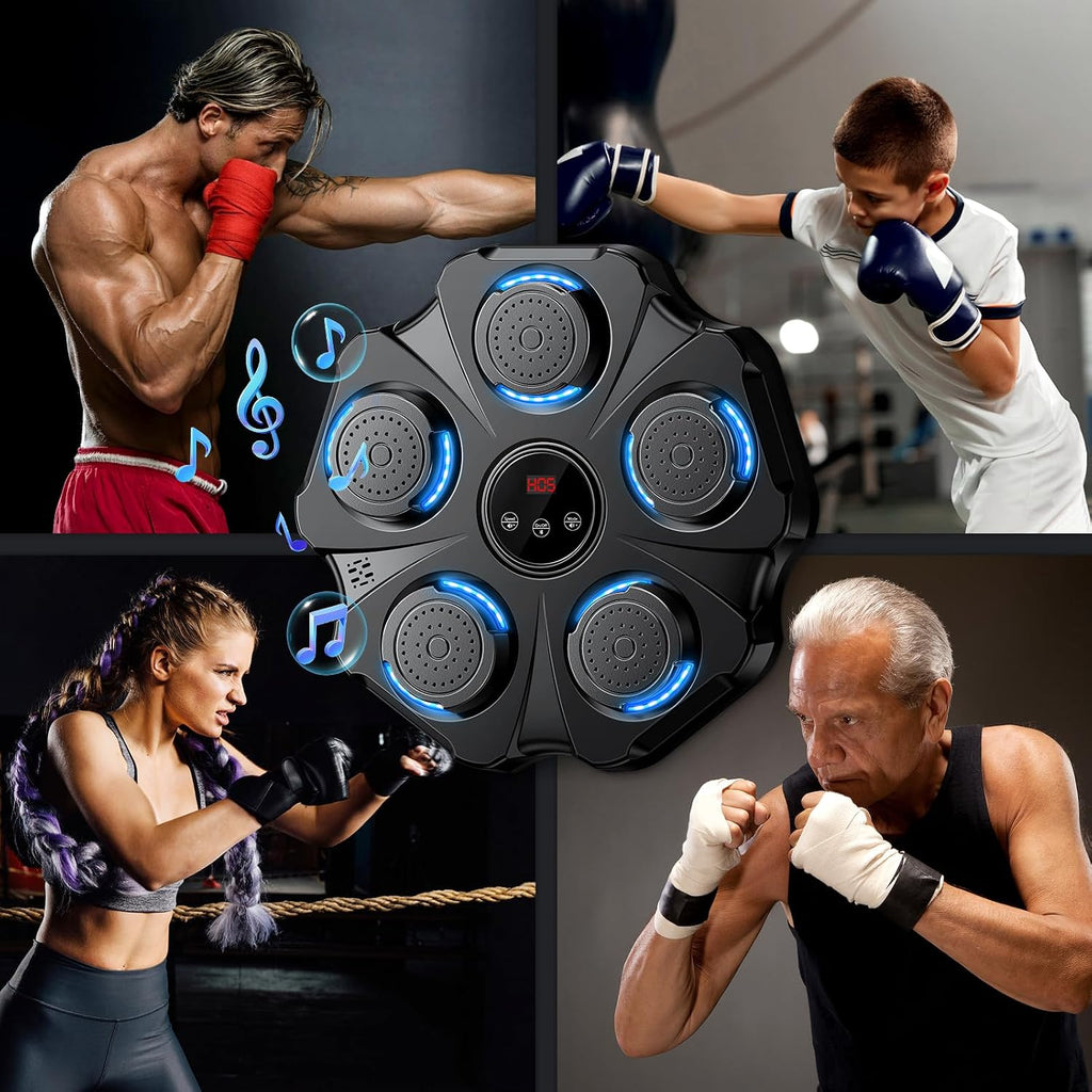2026 Upgraded Music Boxing Machine - Interactive Punching Trainer, Large Size Wall Mounted Electronic Boxing Target with Adult & Kids Gloves, 9 Modes & 9 Speeds for Adults & Kids