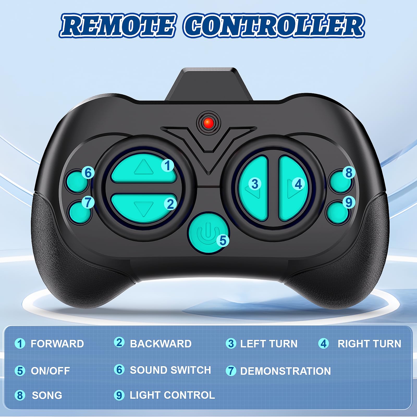 MindPal Robot Toys for Boys Girls with Auto-Demonstration Robots for Kids Remote Control Kids Robot Rechargeable with LED Eyes Smart Robot Age 3 Years and Up - Blue