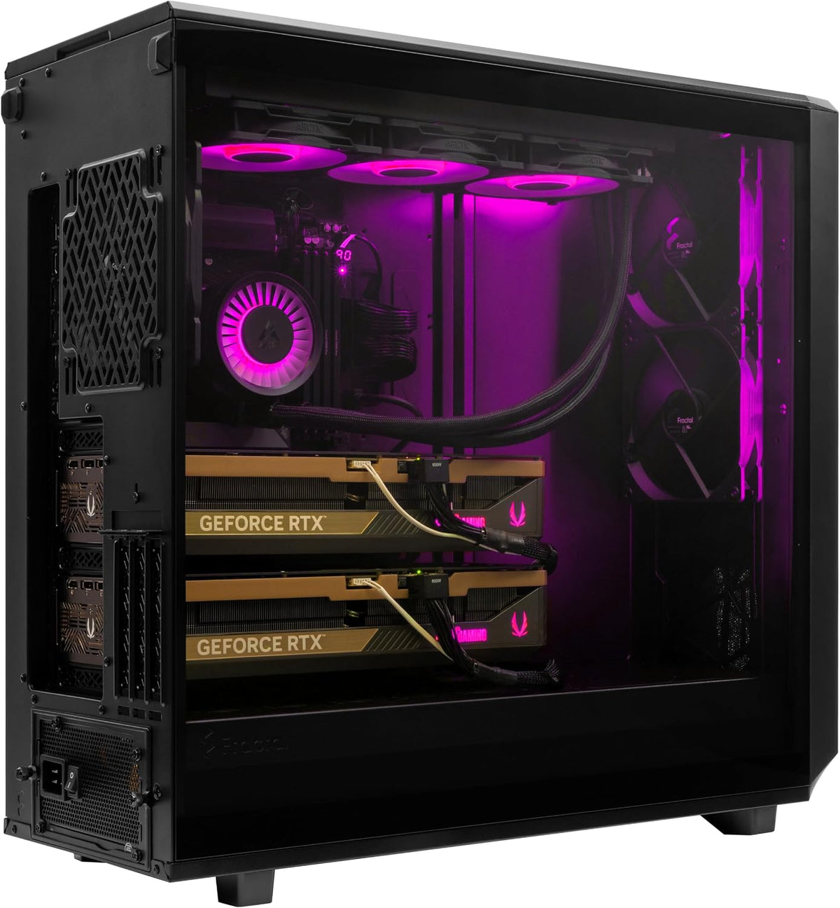 MES2X Dual GPU AI Workstation - AMD Ryzen 9-9950X3D2 16 core 4.3GHz - Dual GPU GeForce RTX 5090-8TB (2x4TB RAID) NVMe SSD - 256GB DDR5-1600W - Windows 11 Pro - Liquid Cooled