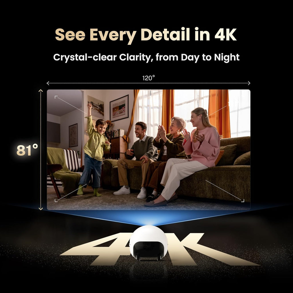 Enabot EBO Max FamilyBot AI Home Camera: 4K Camera Robot Companion, Manual Mapping, V-SLAM, 2-Way Video Call, Auto-Recharge, Smart Patrol, Gift for Long Distance, Pets, Kids & Elderly