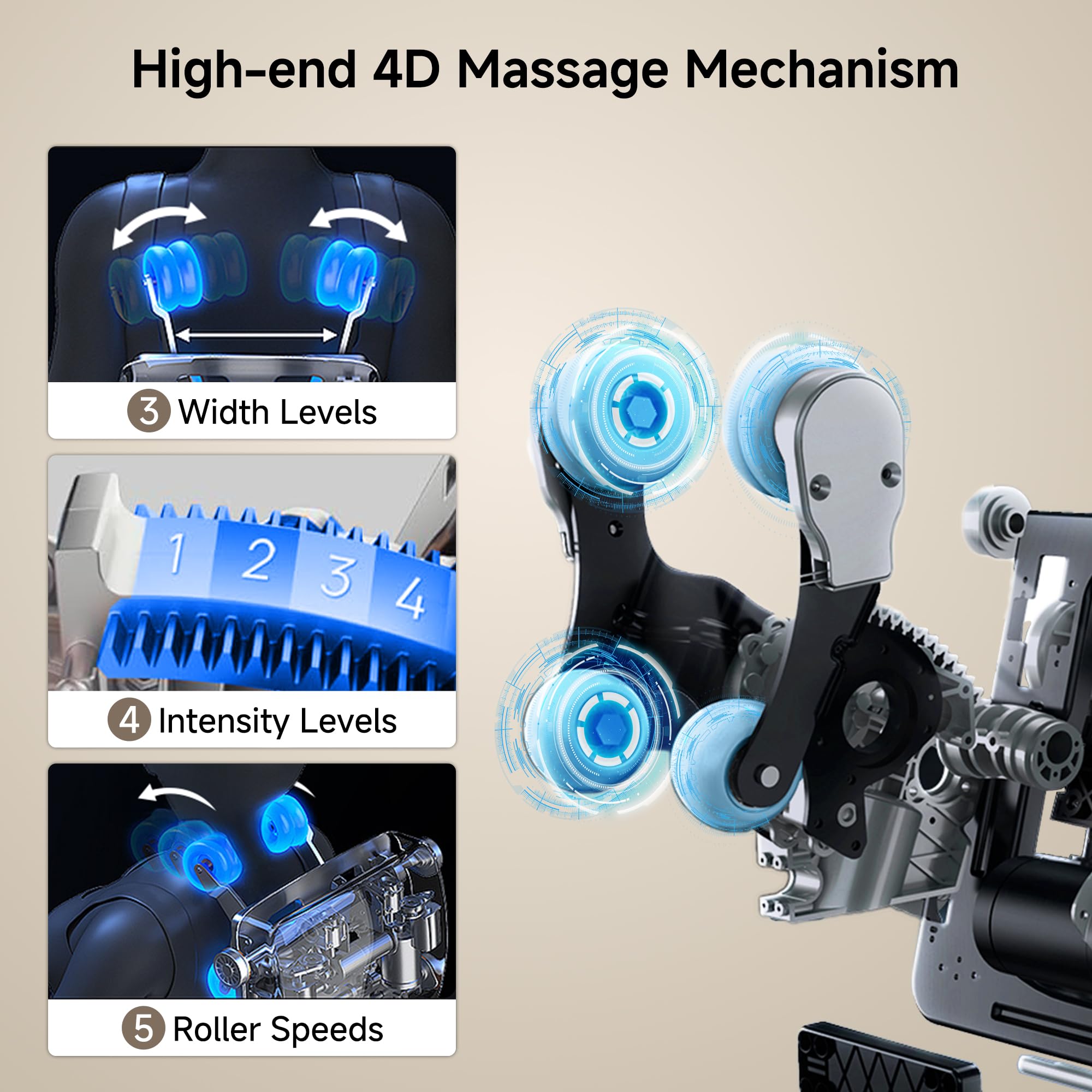 Real Relax 4D Massage Chair Full Body, Zero Gravity SL Track Recliner with Backlit Toch Pad, Negative Ion Purification, Aromatherapy, 20 Auto Modes, Yoga Stretching, Auto Body Scan, Black