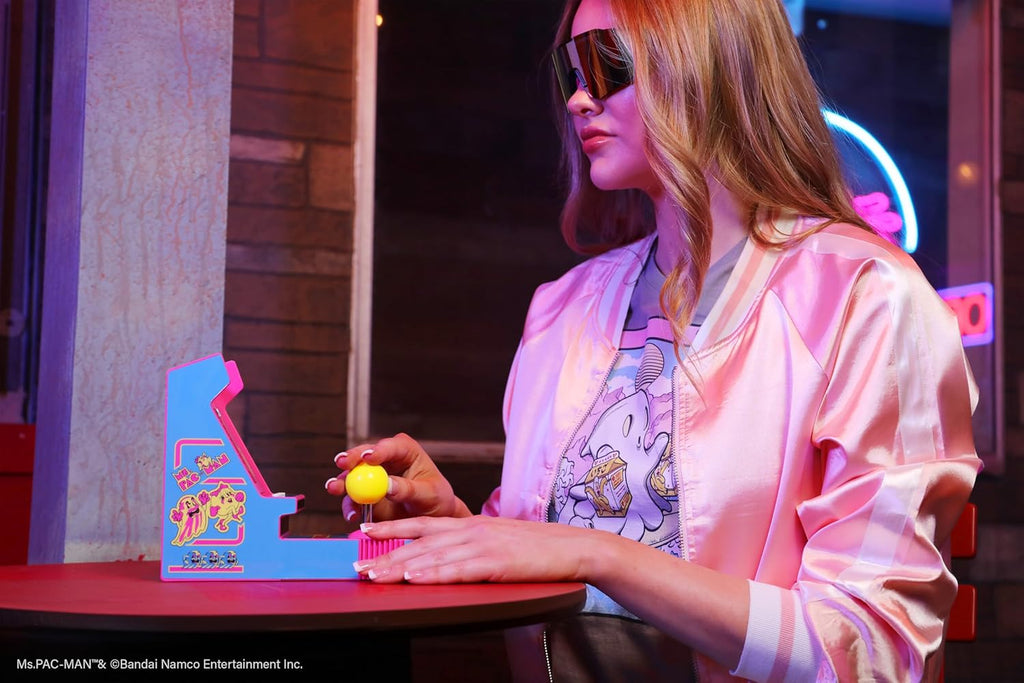 My Arcade Ms. Pac-Man Joystick Player: Arcade Classics, Retro Games, Mini Video Game Console, 2 Game Modes, Birthday Gifts