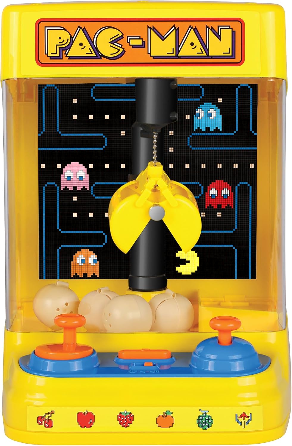 Pac-Man: Arcade Claw Crane - Core Series, Lights-Sounds Tabletop Game, Dual Joystick, Fill Pellets with Prizes, Licensed Collectible Toy, Adult-Kid 4+