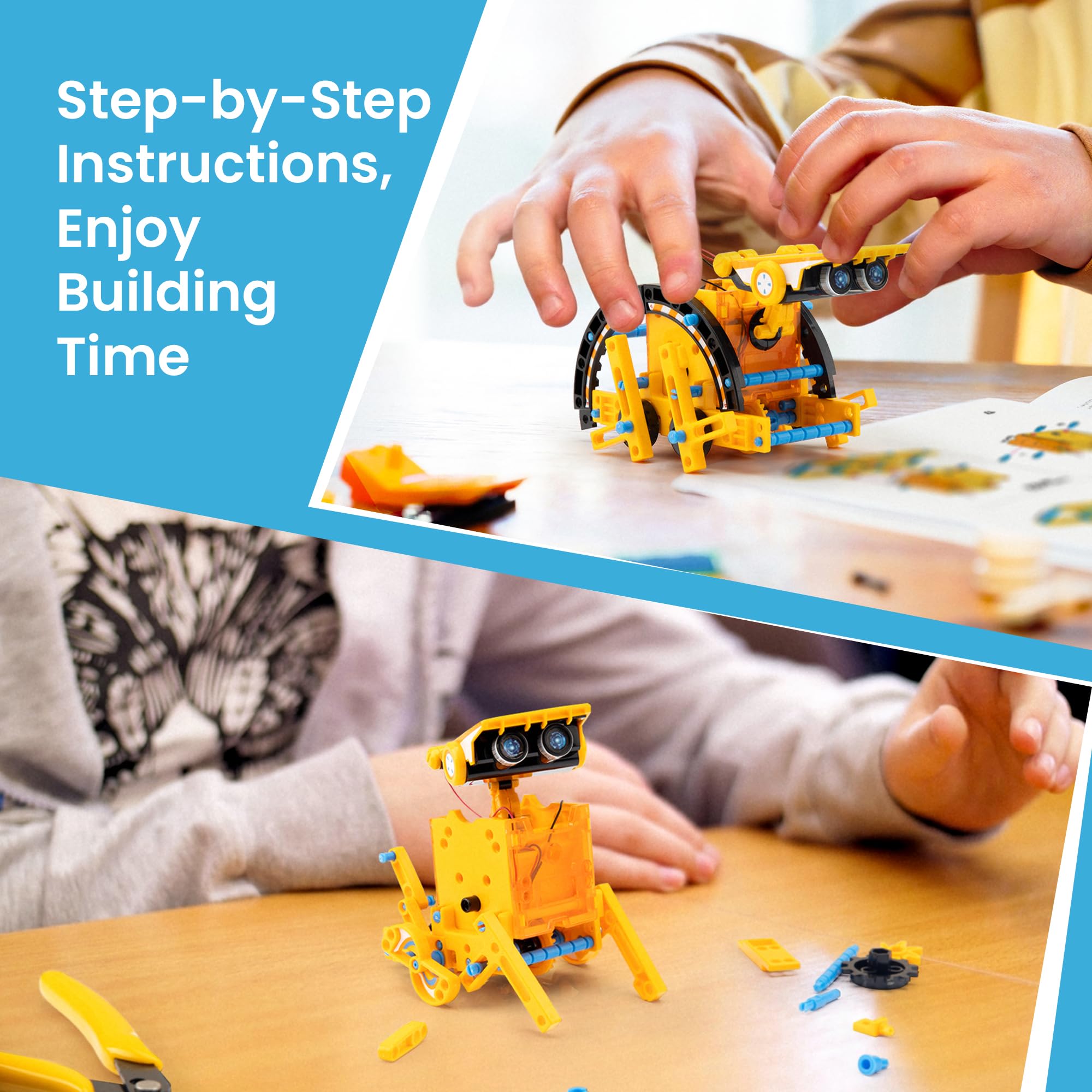 Sillbird 12-in-1 Solar Robot Building Kit STEM Gift for Boys Aged 8-13, DIY Science Educational Robotic Toys for Kids Teens Birthday, Powered by the Sun with 190 Pieces