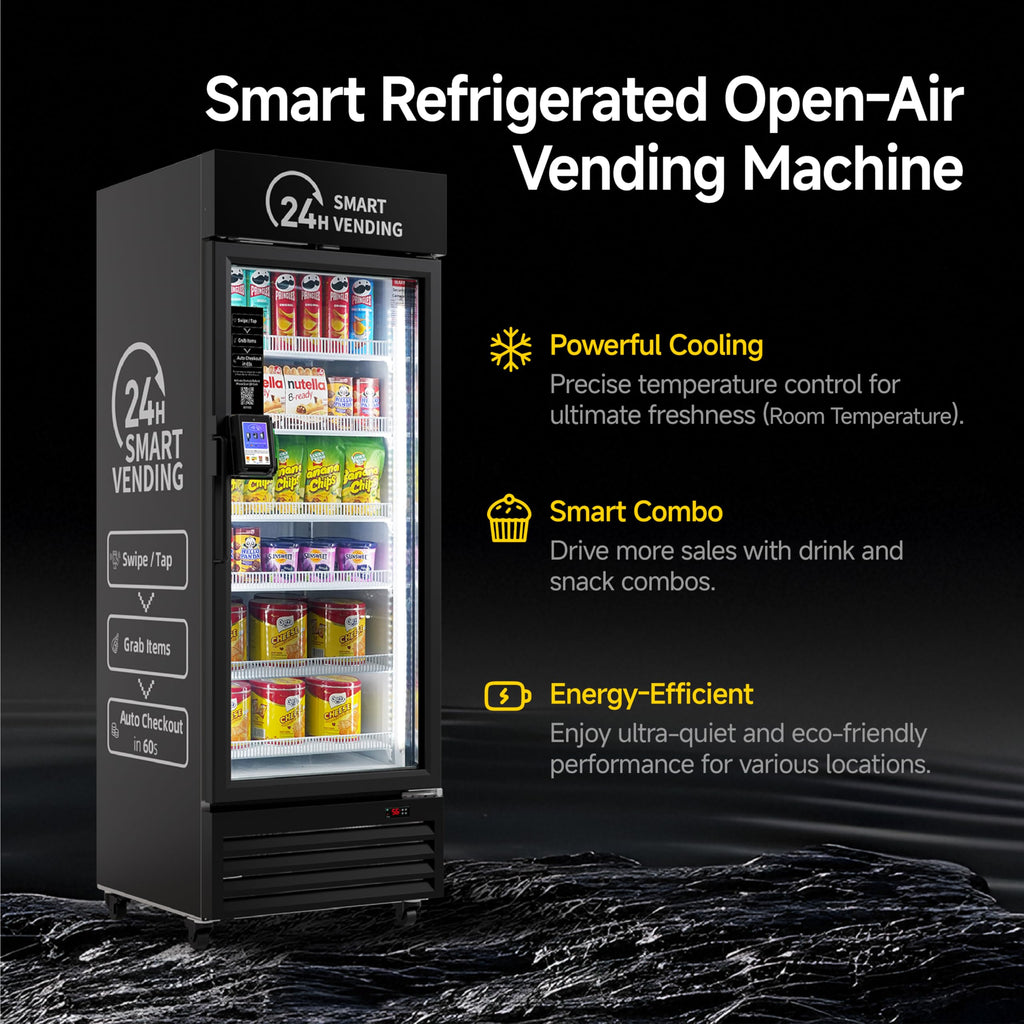 Vending Machine Combo,Smart Refrigerated Vending Machine with Touch Card Reader US542(Black, Pro)
