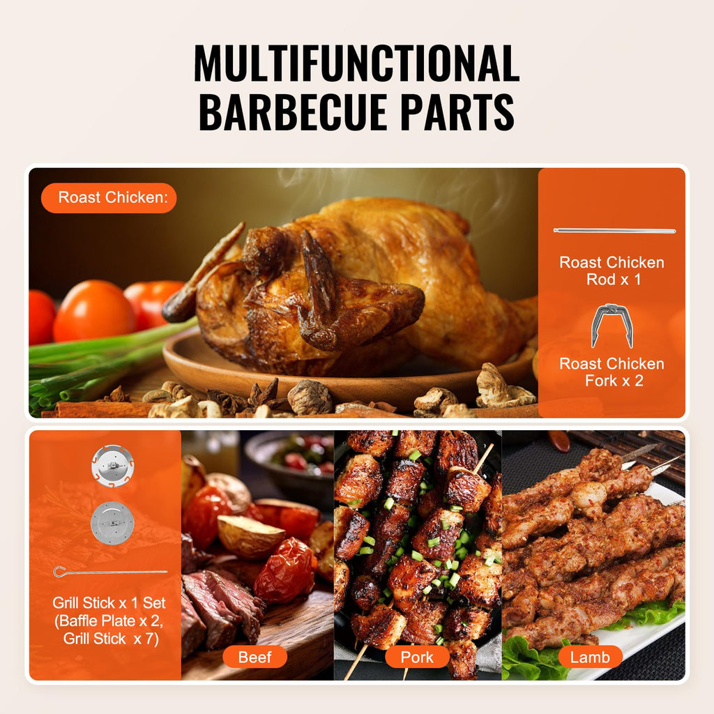 VEVOR Shawarma Grill Machine, Chicken Shawarma Cooker Machine Countertop, Electric Stainless Steel Broiler Gyro Rotisserie Oven Doner Kebab Machine, for Home Restaurant Kitchen Parties