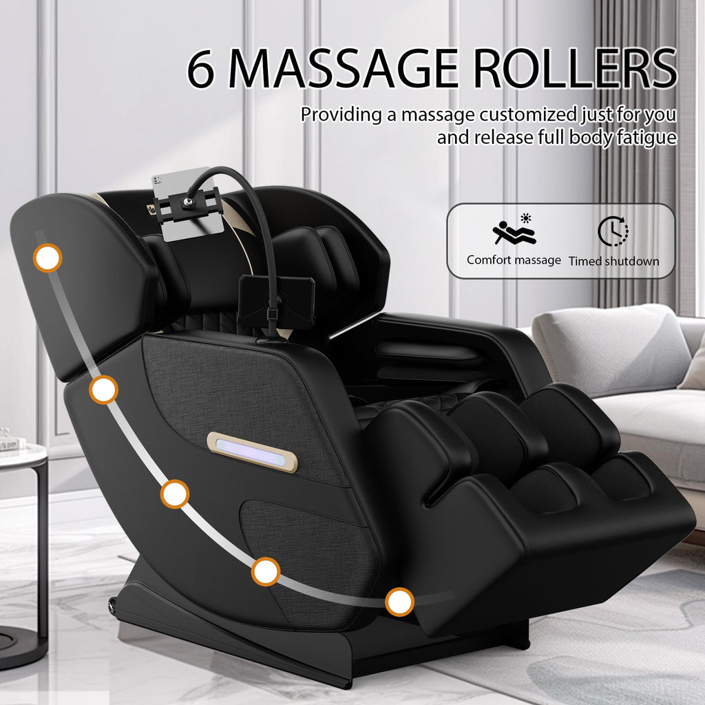 2026 Massage Chair Full Body, Zero Gravity Massage Chair with Auto Modes, Airbag Massage, 6 Fix Point Rollers, Foot Massage, Heating, Touch Screen Controller, Home Massage Chairs