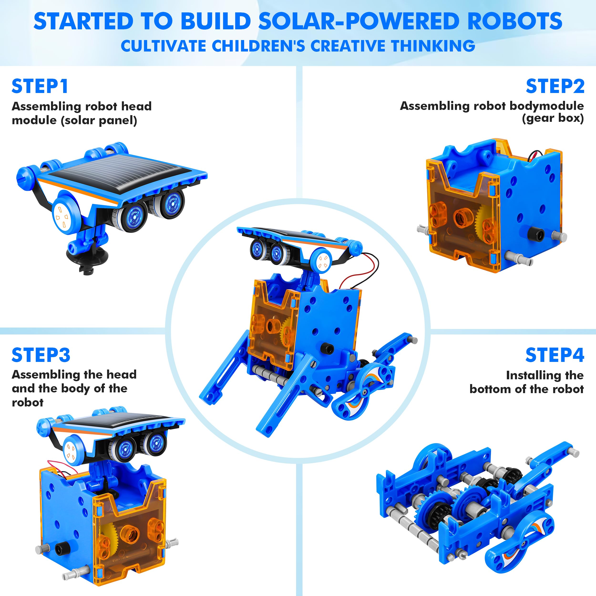 Bottleboom STEM 13-in-1 Education Solar Power Robots Toys for Boys Age 8-12, Educational Toy Science Kits for Kids Experiment Robotics Set Birthday Gifts for 8 9 10 11 12 Years Old
