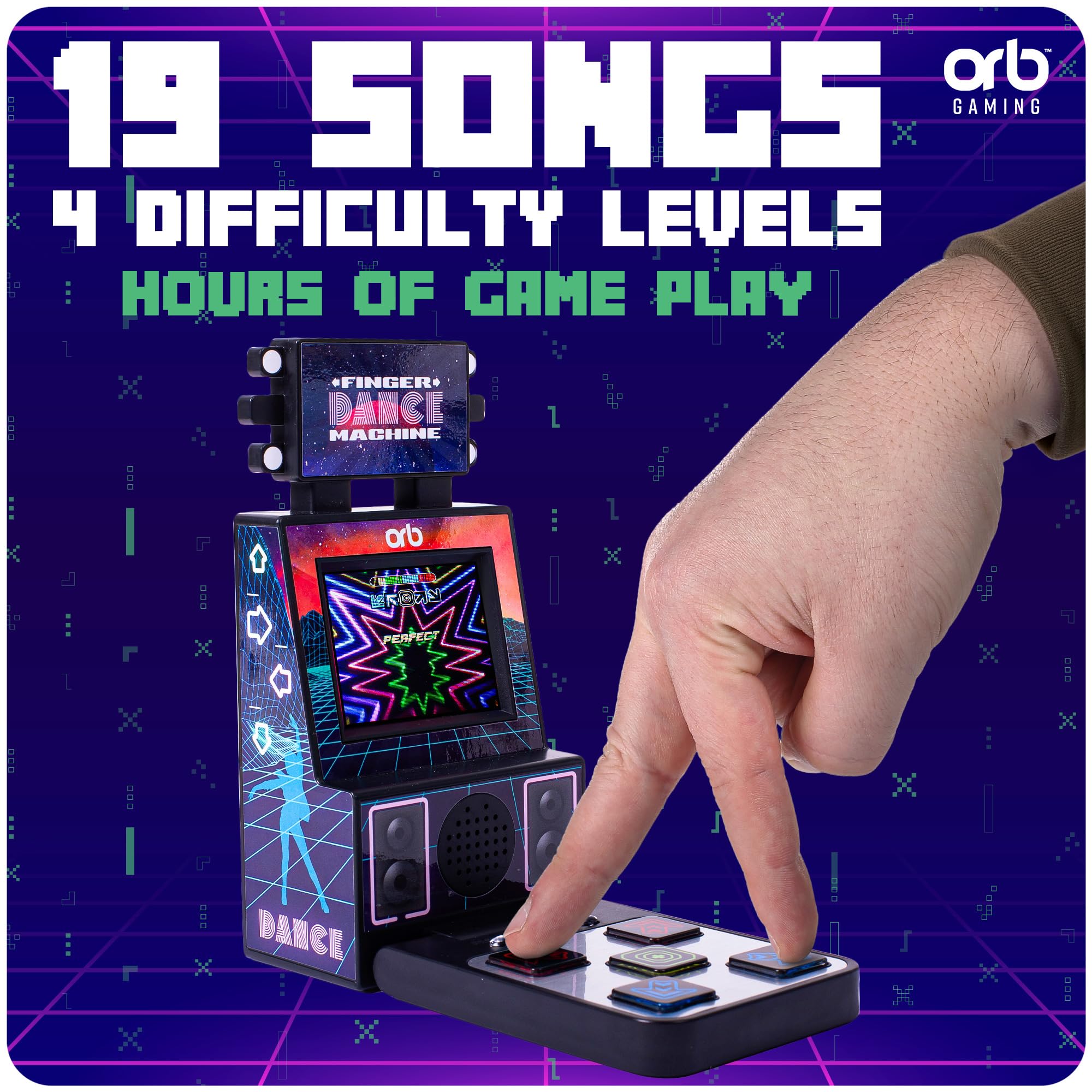 Mini Arcade Machine, 240 Built-in 8-Bit Games, 2.5” Full Colour Screen, 8-Way Joystick, Handheld Retro Games Console – Orb Gaming by ThumbsUp!