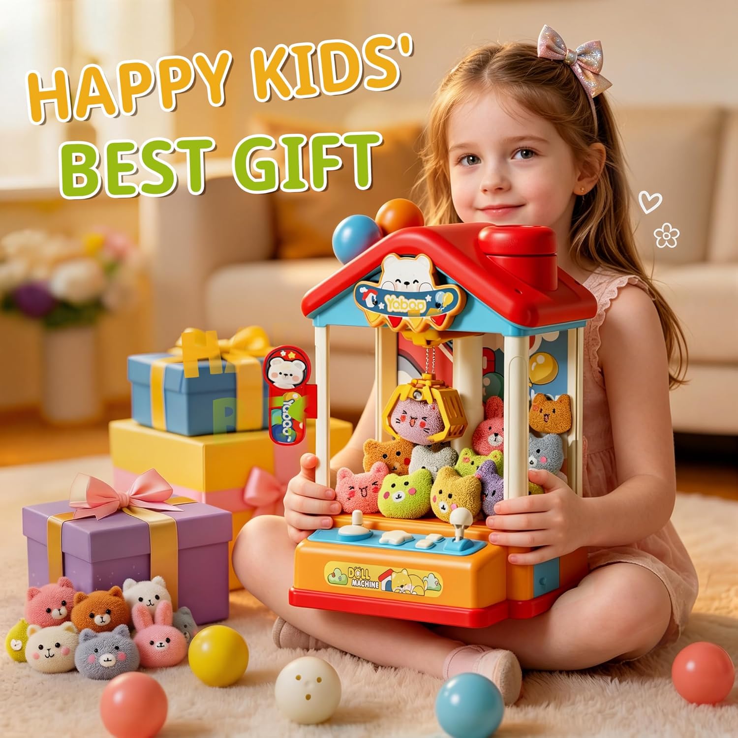 Mini Claw Machine for Kids, Toy Claw Machines Include Plush Prizes, Vending Machines Toys for Girls 4 5 6 7 8, Kids Arcade Game with Adjustable Sound, Birthday Gift for 3 4 5 6 Year Old Boy Girl