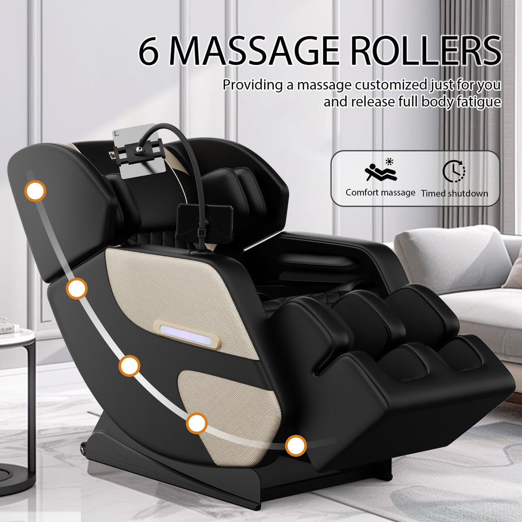 2026 Massage Chair Full Body, Zero Gravity Massage Chair with Auto Modes, Airbag Massage, 6 Fix Point Rollers, Foot Massage, Heating, Touch Screen Controller, Home Massage Chairs