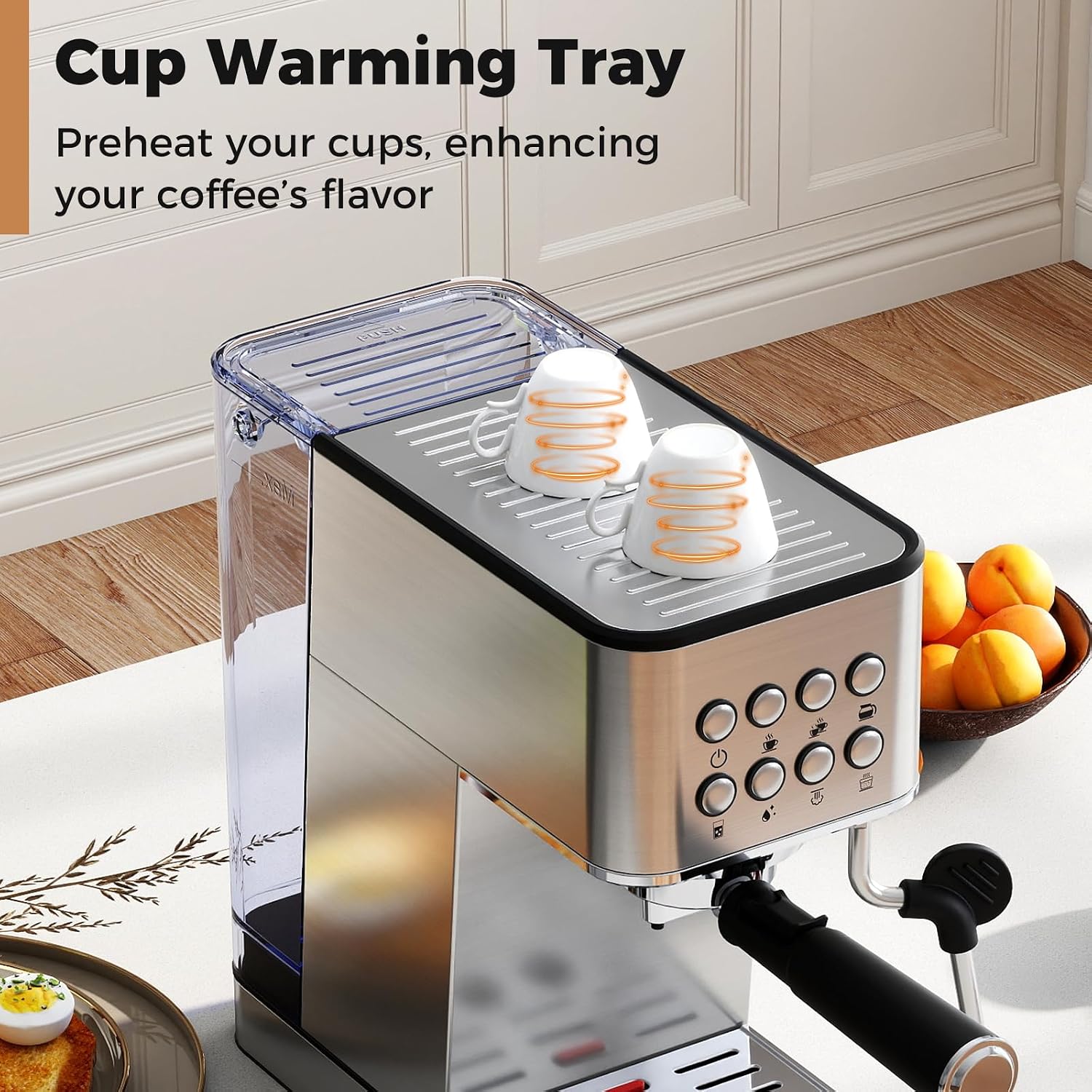 COSTWAY Espresso Machine 20 Bar, Compact Stainless Steel Coffee Maker with Milk Frother, 57OZ Removable Water Tank and Hot Water Function for Late, Cappuccino and Cold Brew