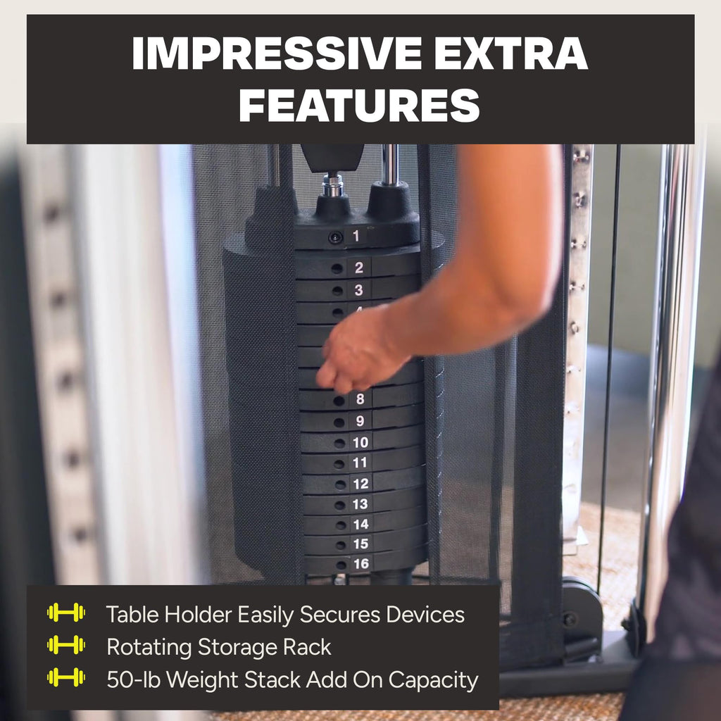 Inspire Fitness FTX Functional Trainer - Compact at Home Workout Machine with Accessories - Space Saving Design - Home Gym Cable Machine and Two 165 lb Weight Stacks