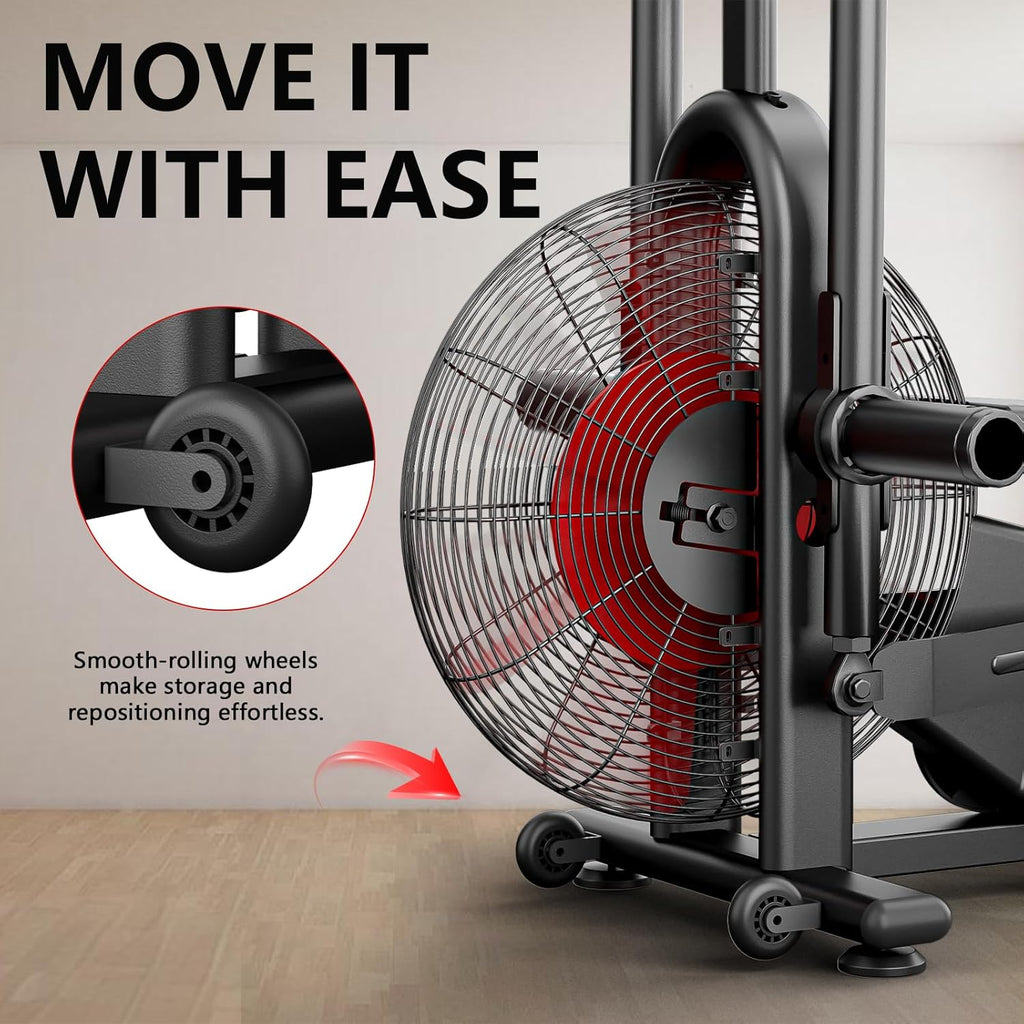 Wenoker Stationary Bike, Air Bike with Smart APP, ISCC PLUS Certified, Dual Action Handlebars Exercise Bike 350LBS Capacity for Home Gym HIIT Full Body Workout