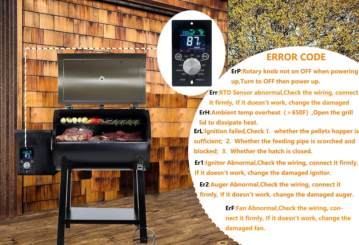 Digital Thermostat Control Board Replacement for Pit Boss Wood Pellet Grills, BBQ Temperature Controller, Compatible with Pitboss P7-340/540/700/1000 with LCD Display