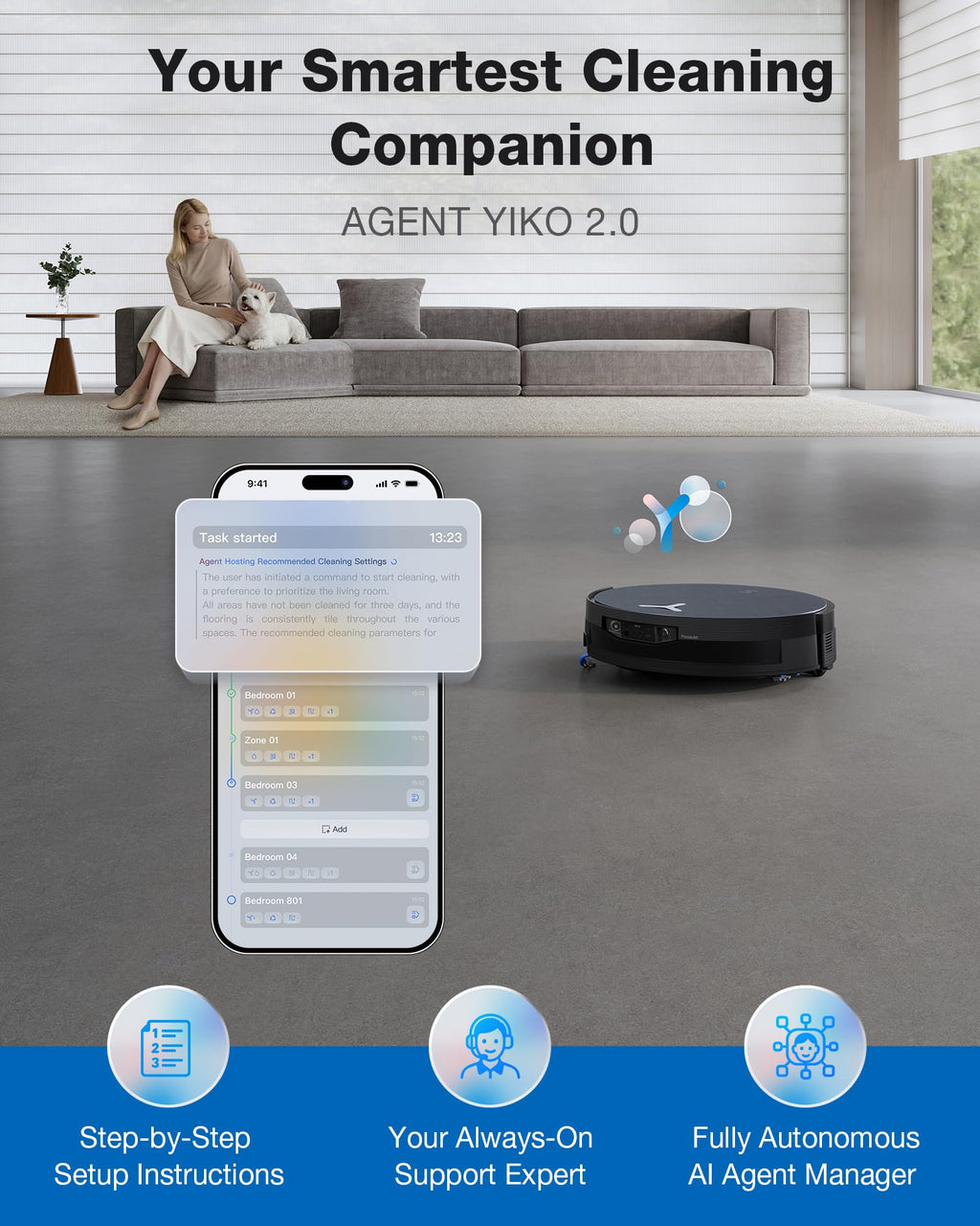 ECOVACS DEEBOT X12 PRO Omni Robot Vacuum and Mop, 22000Pa Suction, FocusJet Pre-Spray, Bagless Dust Station, OZMO Self-Washing Mop, TruEdge Cleaning, ZeroTangle, Perfect for Pet Hair & Carpets