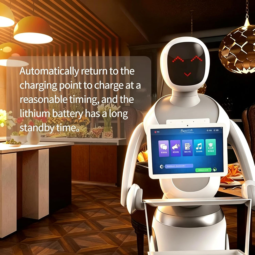 Commercial Restaurant Delivery Robot, Autonomous Food Delivery Robot with AI Voice Interaction, Navigation, Smart Restaurant Service Robots for Hotel Cafe Food Court Hospitality Business