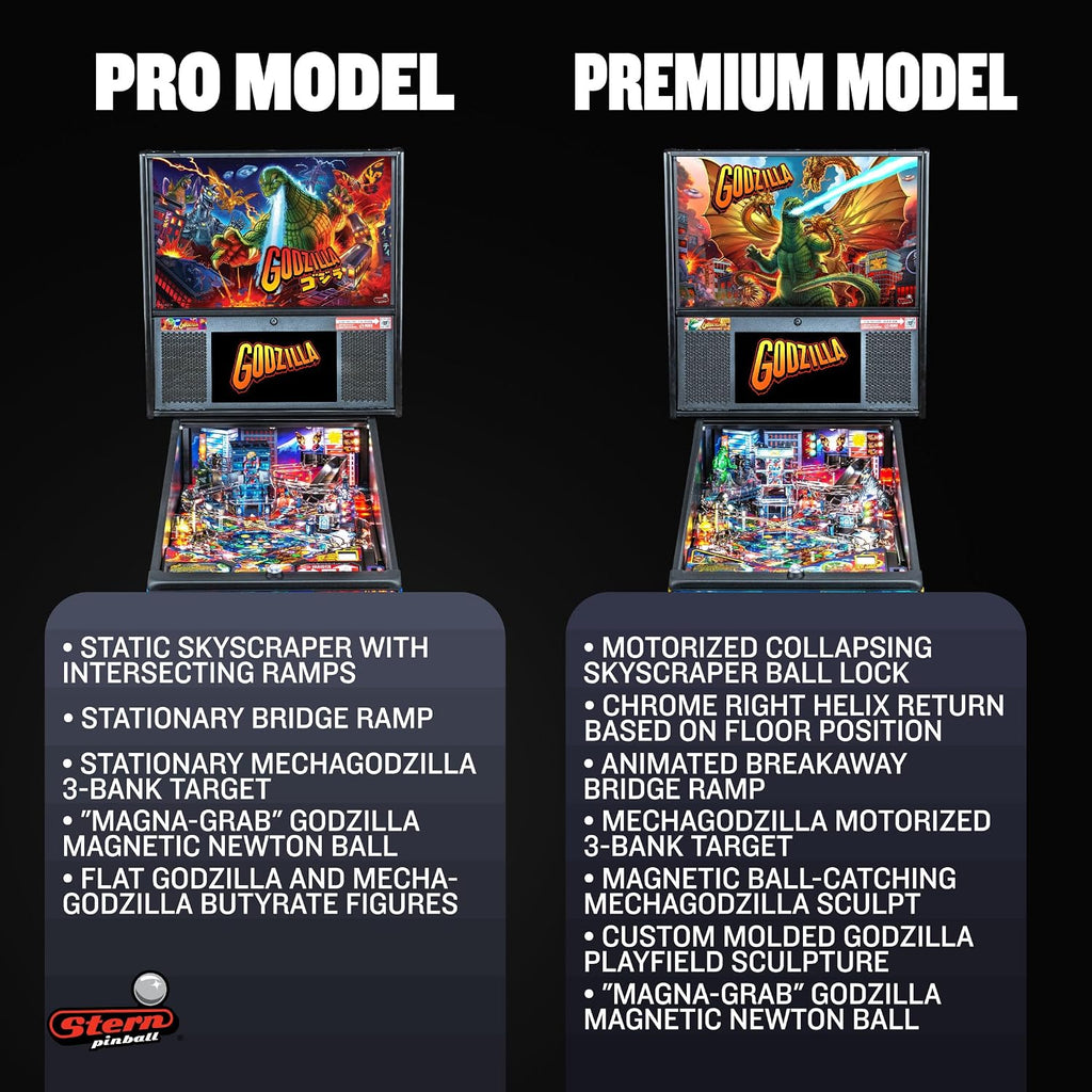 Stern Pinball Godzilla Arcade Pinball Machine with Insider Connected, Premium Edition