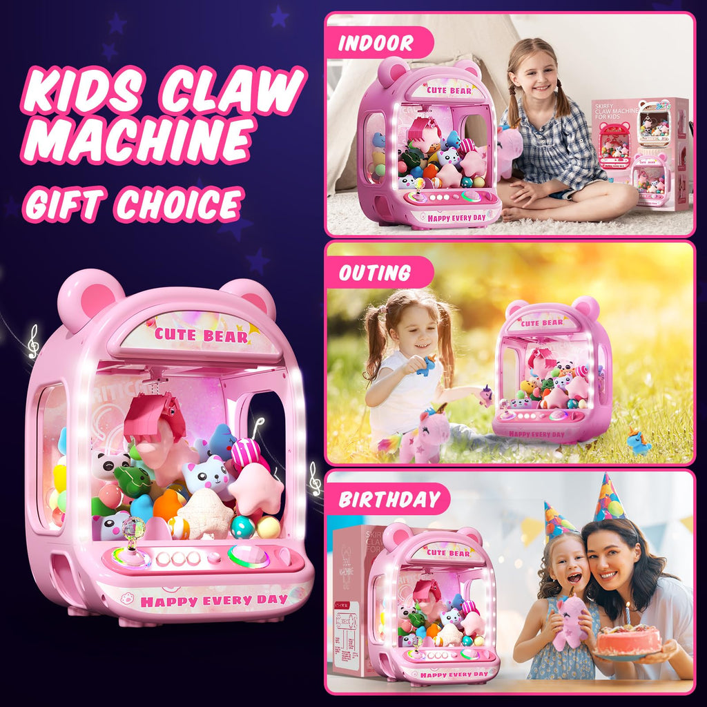Skirfy Claws Machines for Kids,Unicorns Toys for Girls Age 6+,Mini Vending Machines with Squishyes Fidgets Toys,Candy Dispenser Machines,Claws Game, New Years Birthday Gifts