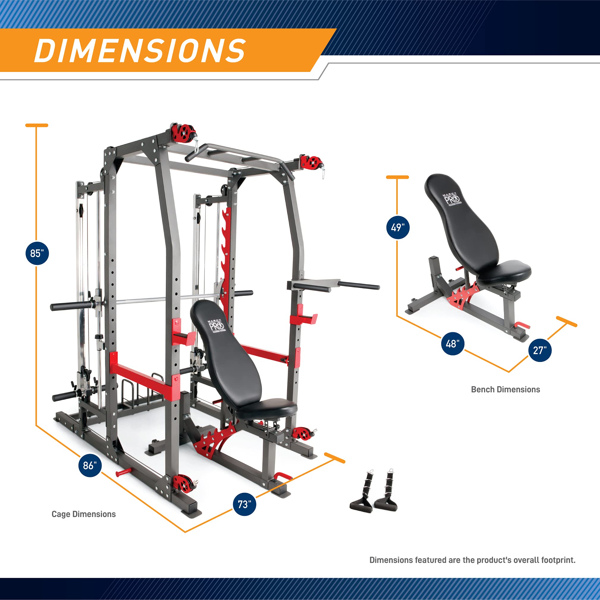 Marcy Smith Machine Home Gym System SM-4903, All-in-One Strength Training Cage with Weight Bench, Pulley, Squat Rack & Workout Station