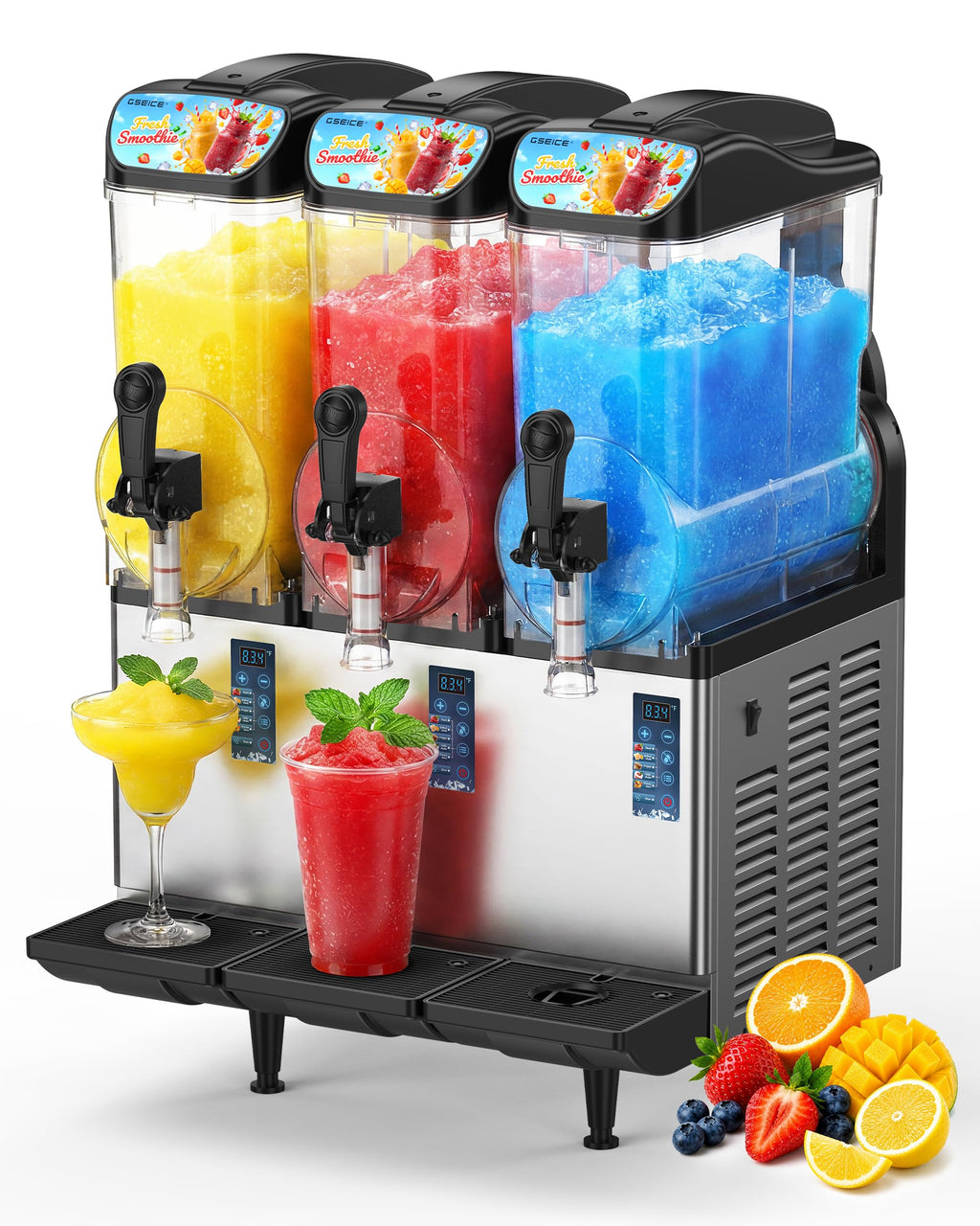 4.8 Gal /18L Commercial Slushie Machine, 5-in-1 Single Tank Slushy Frozen Drink Maker for Restaurants, Bars,Cafe and Home