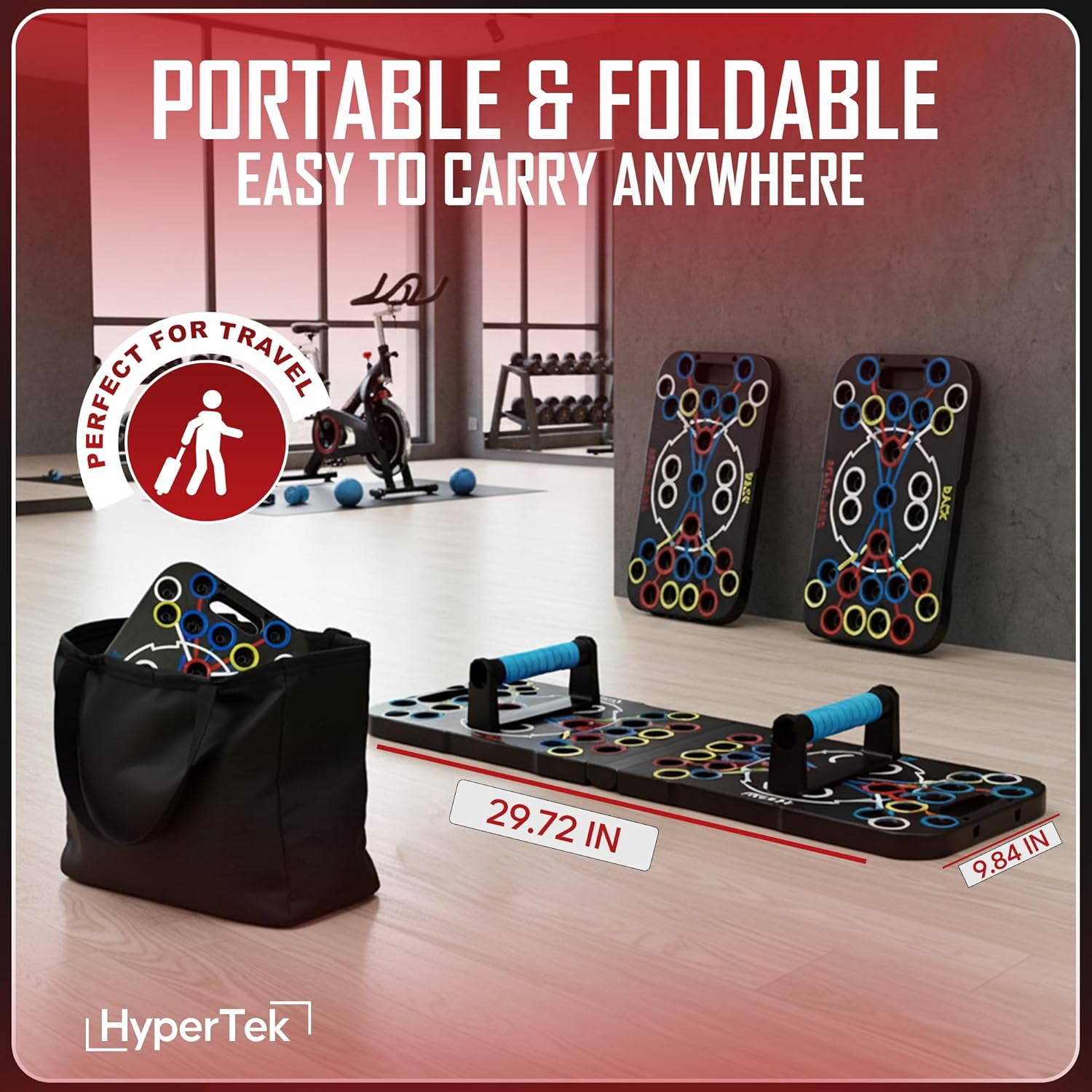 Hybertek 27 in 1 Pro Push Up Board | Multi Functional Foldable Push Up Stand for Strength Training, Fat Burning & Full Body Workout at Home | Muscle Training Push Up Bar Board for Men & Woman Fitness