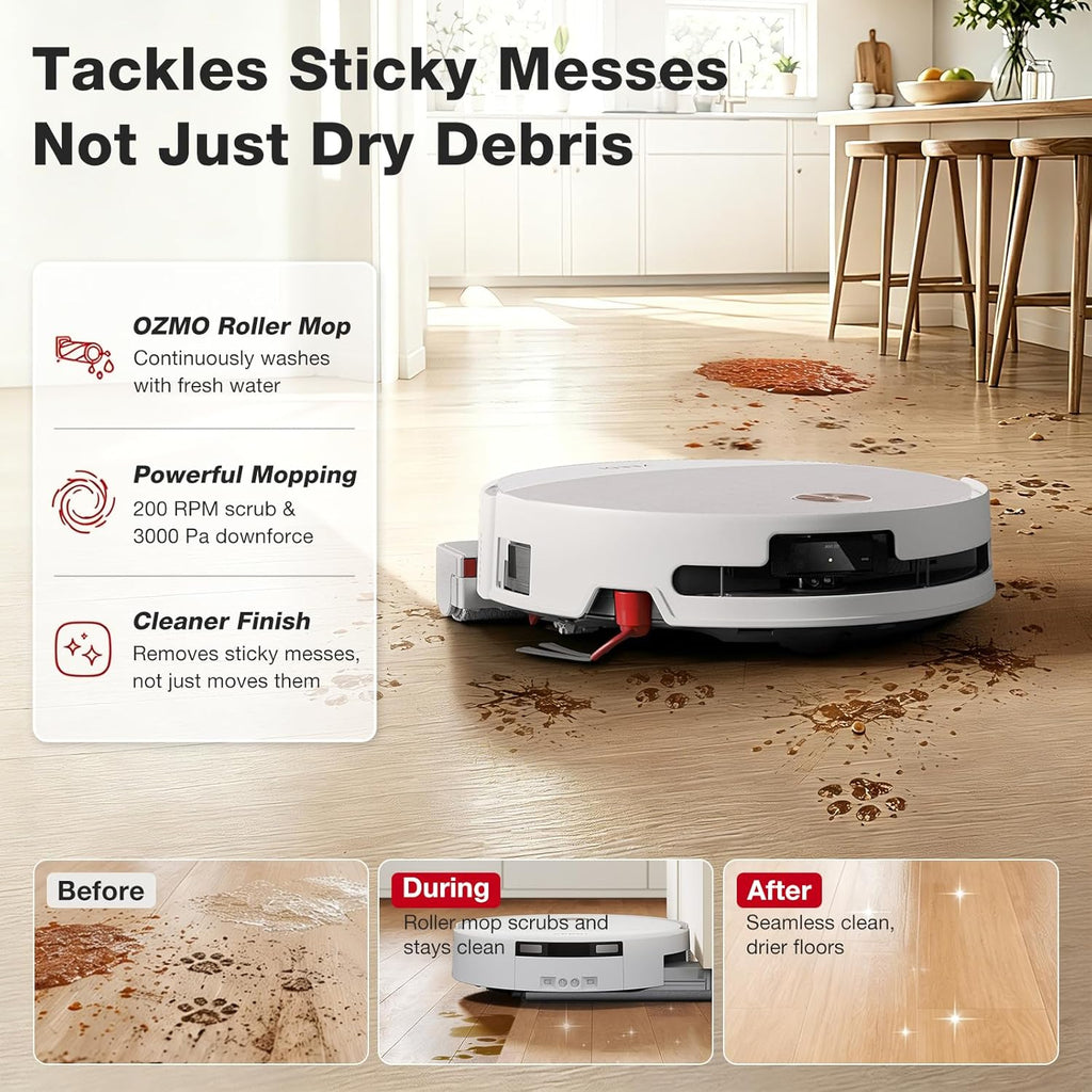 Yeedi M16 Infinity Robot Vacuum and Mop, 30000Pa Suction, Self-Cleaning Roller Mop, ZeroTangle 4.0 for Pet Hair, Self-Emptying Omni Station, AI Obstacle Avoidance
