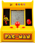 Pac-Man Desktop Arcade – Retro Mini Arcade Game with Classic 8-Bit Gameplay, LCD Screen, Joystick Controls, Battery-Powered, Officially Licensed Pac-Man Merchandise by Fizz Creations.