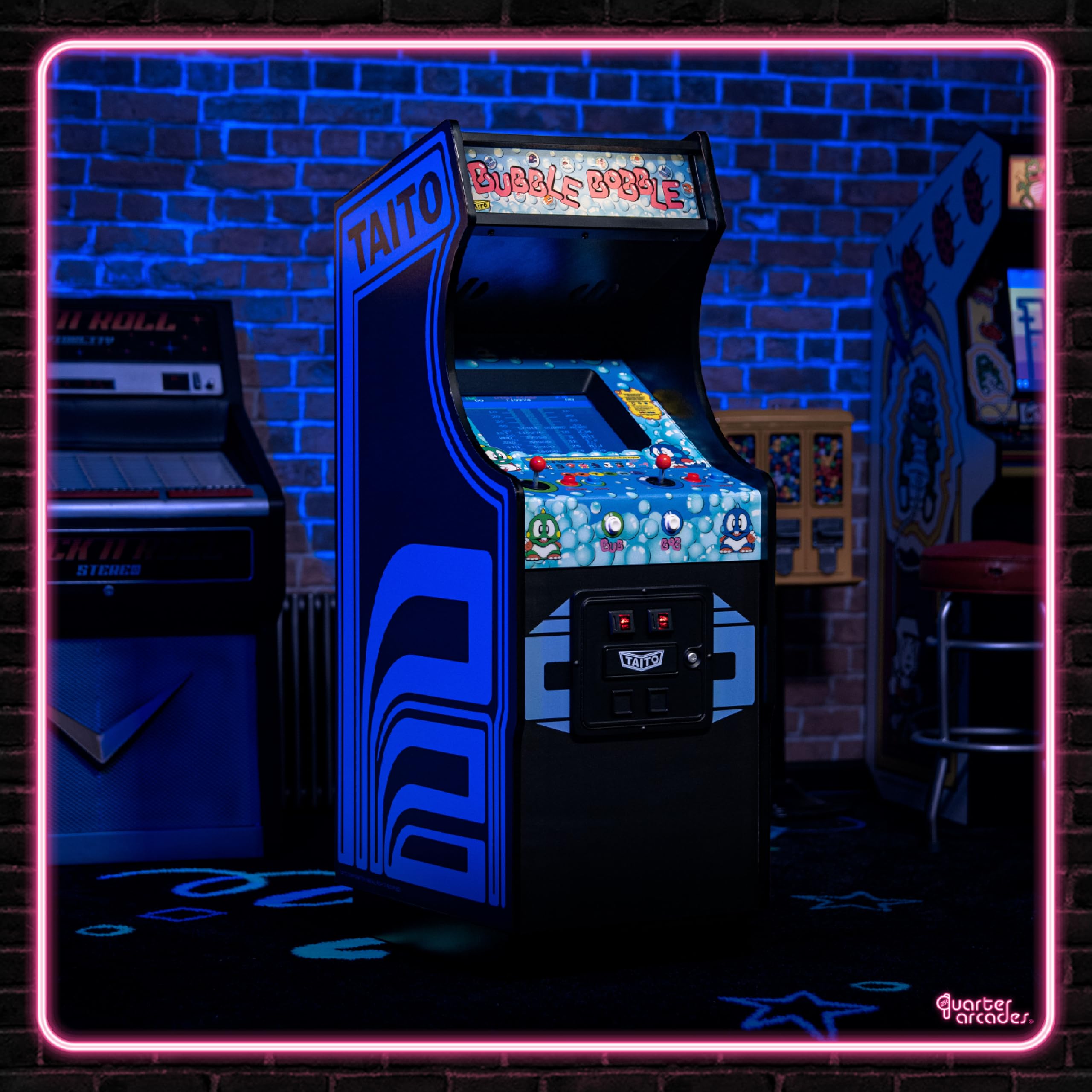 Numskull Quarter Arcades Teenage Mutant Ninja Turtles Collector's Edition Mini Arcade - 1/4 Scale Authentic Wooden Replica, Original ROM, Rechargeable Battery & 3W Speakers for Retro Enthusiasts