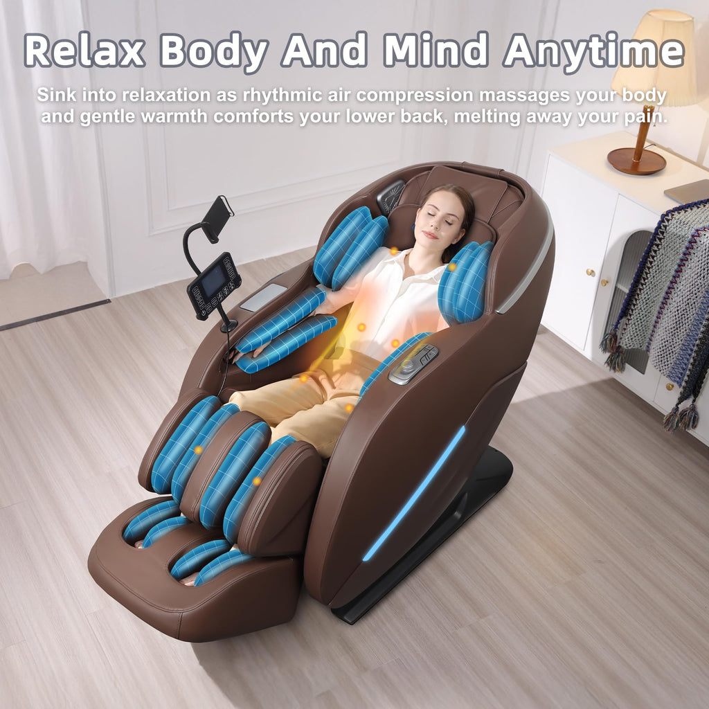 MYTHIA 2026 4D Massage Chair for Home Relaxation– Full Body Zero Gravity Recliner with 55" SL Track, Body Scan, 12 Auto Modes, Heat, Bluetooth App Control & Wireless Charging (A303C Black)