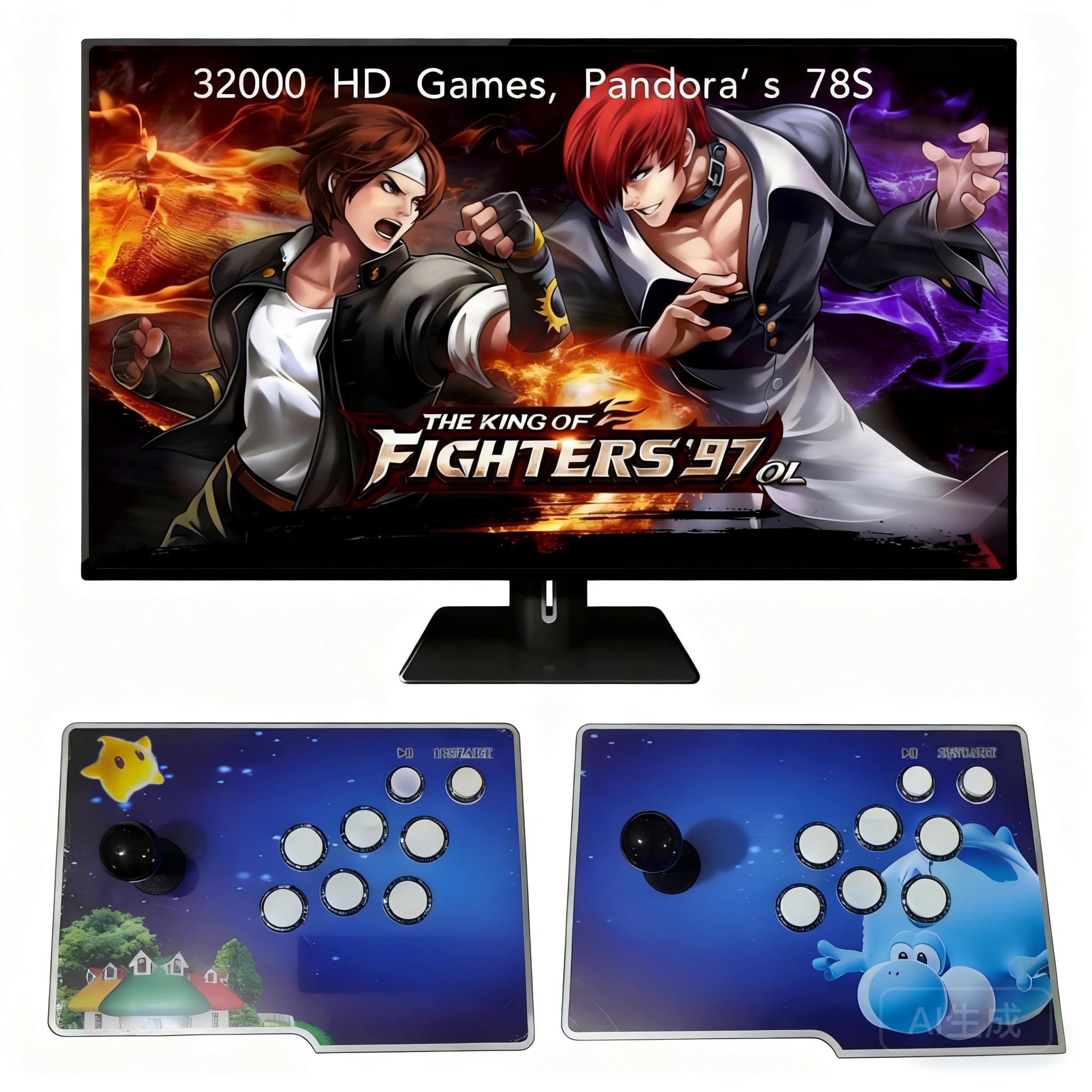 FVBADE [50500 in 1] Pandora Ultra Pandora Box Retro Games Arcade Game Console with Two Separate Host for PC & Projector & TV 3D Games 1-4 Players Category Favorite List Save/Search/Hide/Pause Game