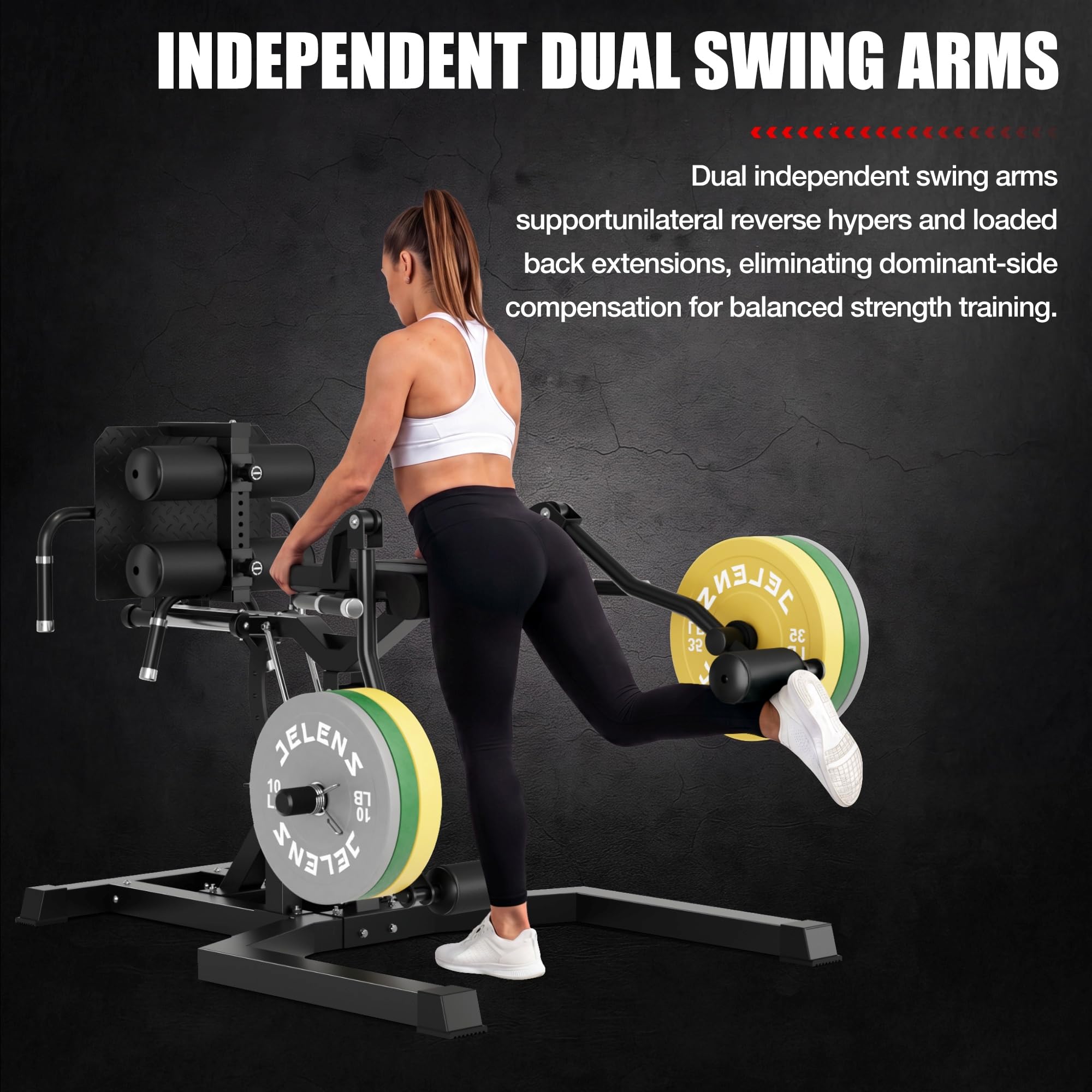 JELENS HL01 Adjustable Leg Press Hack Squat Machine, Glute Ham Developer&Leg Extension and Curl Machine 2 in 1, Full Body Workout Equipment for Home Gym