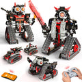 Opmind 5 in 1 STEM RC Robot Building Kit, APP & Remote Control Samurai/Ninja Blocks 443 Pcs, Erector Set RC Toy for Kids, DIY Build Science Educational Gift for Age 6 7 8 9 10 11 12+ Boys & Girls