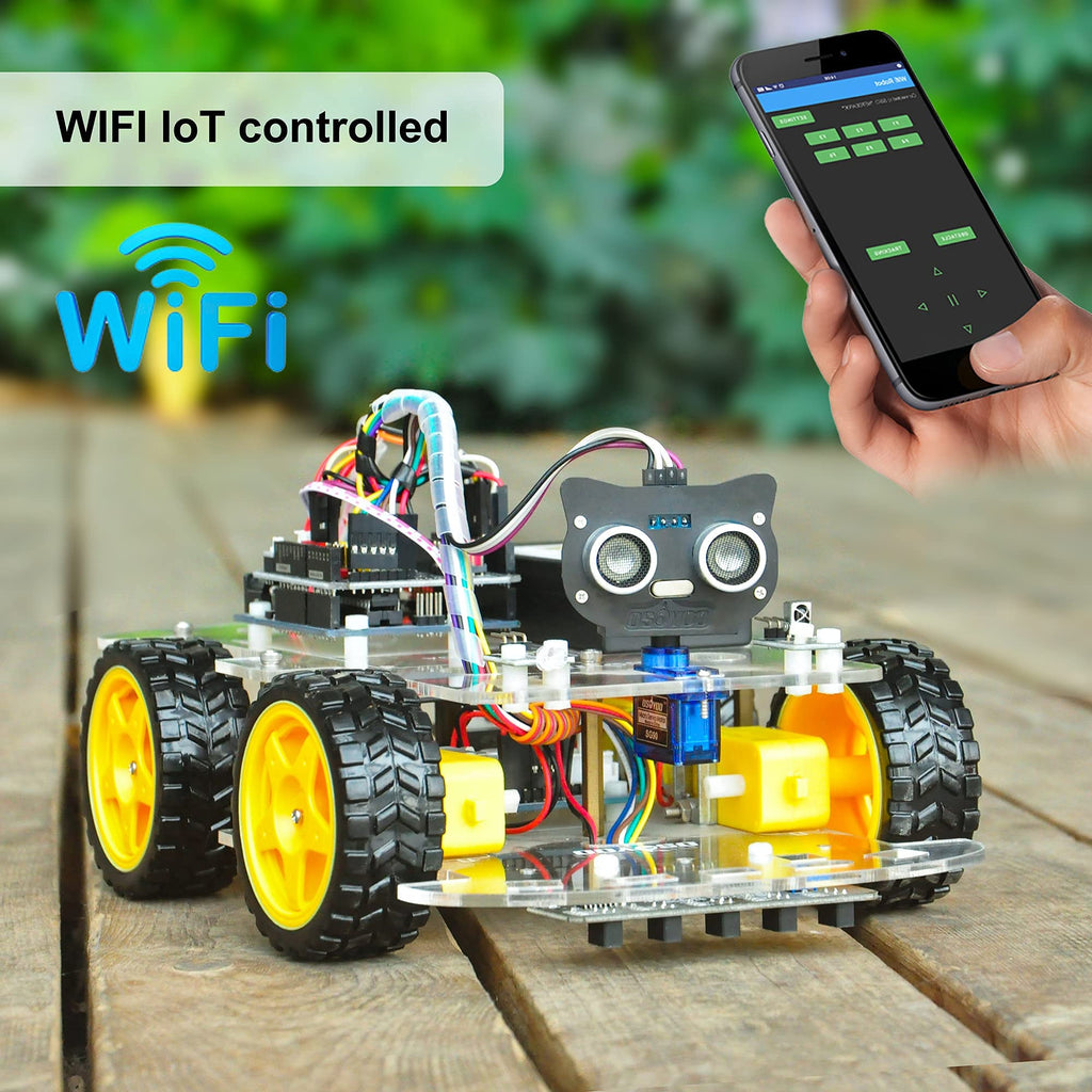 OSOYOO IoT Smart Robot Car Kit for Arduino – Classroom STEM Robotics Kit with WiFi & Bluetooth Control, Coding & Electronics Learning Platform for Schools