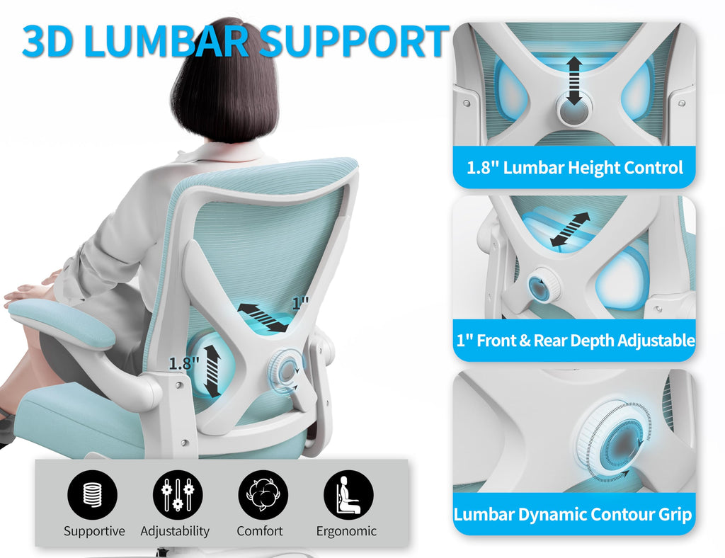 Ergalithic Ergonomic Office Chair - X-Shaped Computer Desk Chairs Comfy, Mesh High-Back Gaming Chair with Adjustable Lumbar Support, Executive Task Chair for Adults, Comfortable for Long Hours