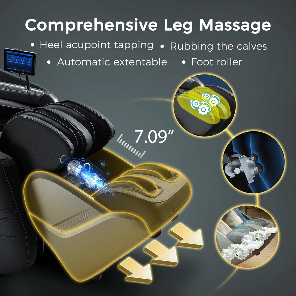 iBooMas True 4D Massage Chair, Deep Tissue Full Body Massage Chair with Adjustable 4D Pressure, AI Body Scan, 55" SL Track, Zero Gravity Recliner, Powered Leg Extension, 3-Level Heat, Black