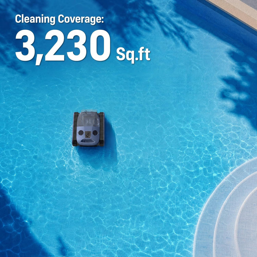 (2026 New) Cordless Robotic Pool Cleaner, 240-Min Wall-Climbing Automatic Pool Vacuum with Dual-Motors, Smart Navigation, Ideal for Inground/Above Ground Pools up to 3,230 Sq.ft