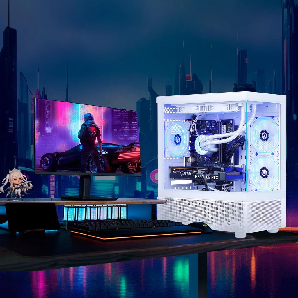 NINGMEI Prebuilt Gaming PC AMD Ryzen 7 5700X RTX 5060 8GB | 32GB DDR4 RAM 1TB Gen4 NVMe M.2 SSD,650W PSU WiFi Ready & Windows 11 Home Gaming Desktop Computer Black