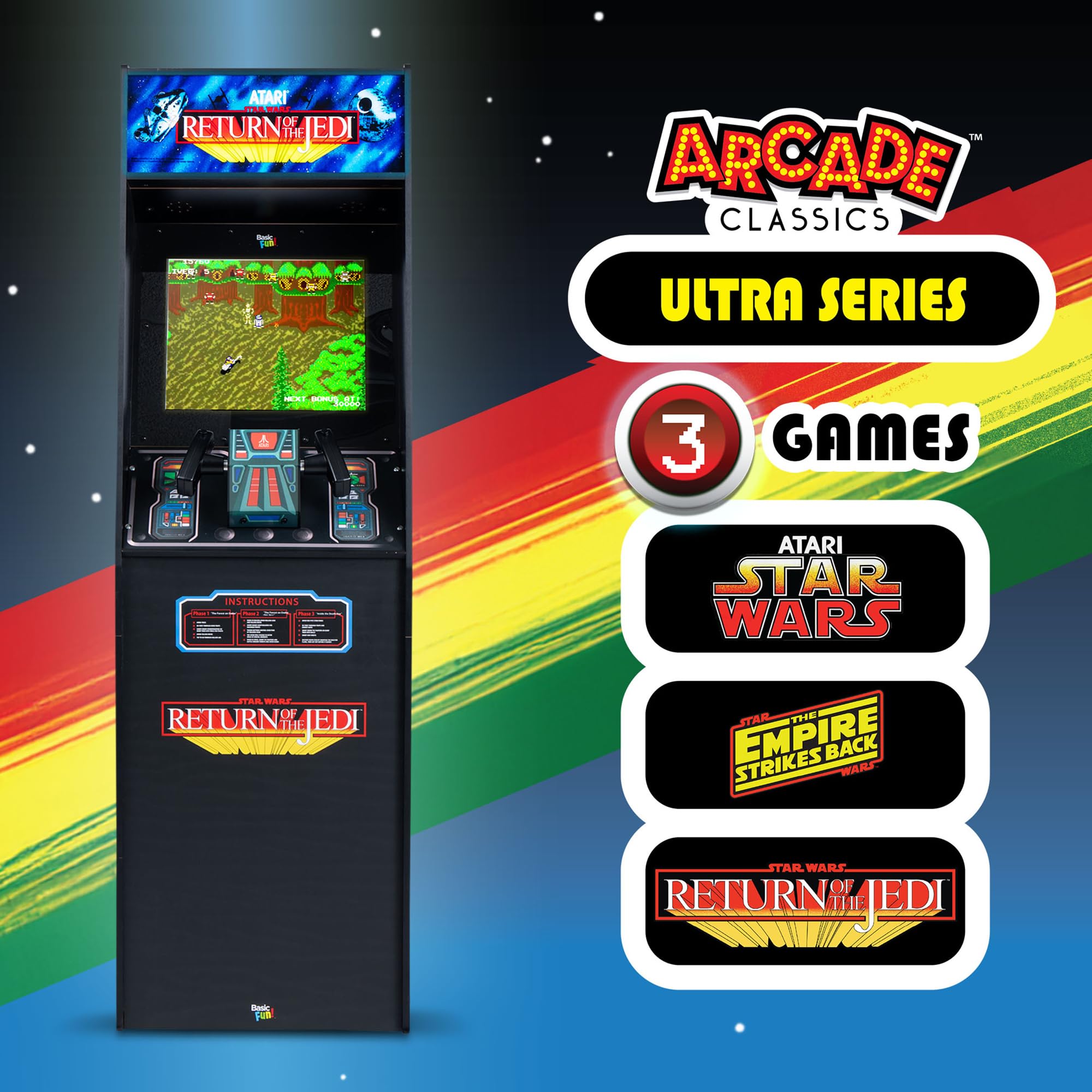 Arcade Classics - WWE Ultra Series Game Machine, 5 Games, 17" Liquid Crystal Screen - Indoor Cabinet, Retro, Gaming Console, Basement Decoration, Man Cave