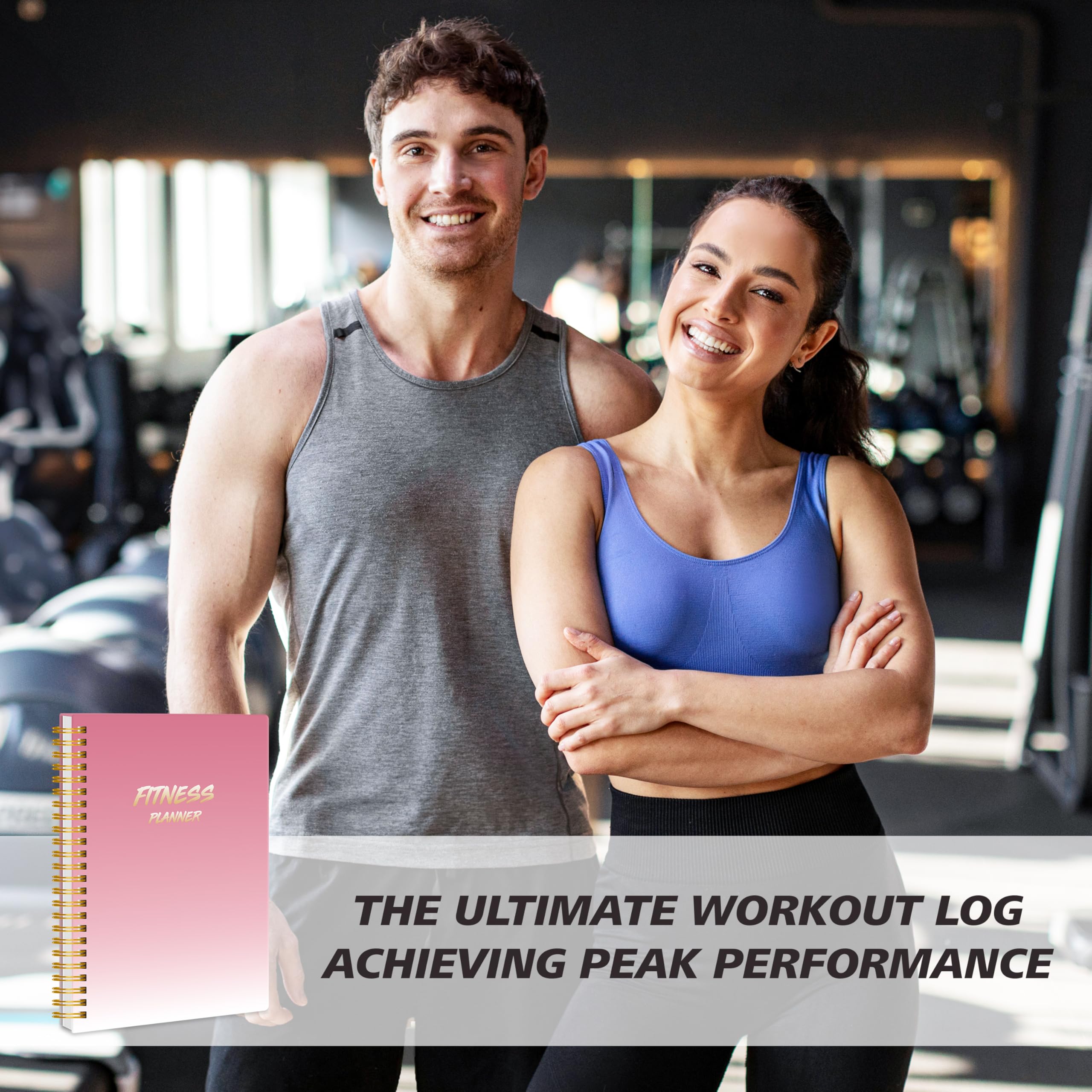 Workout Journal Fitness Tracker Planner for Men & Women, Exercise Log Book to Track Gym & Home Training, Goals, Sets, Reps & Progress, 142 Pages, A5 5.7" x 8.2" Portable Hardcover with Metal Corners, Green