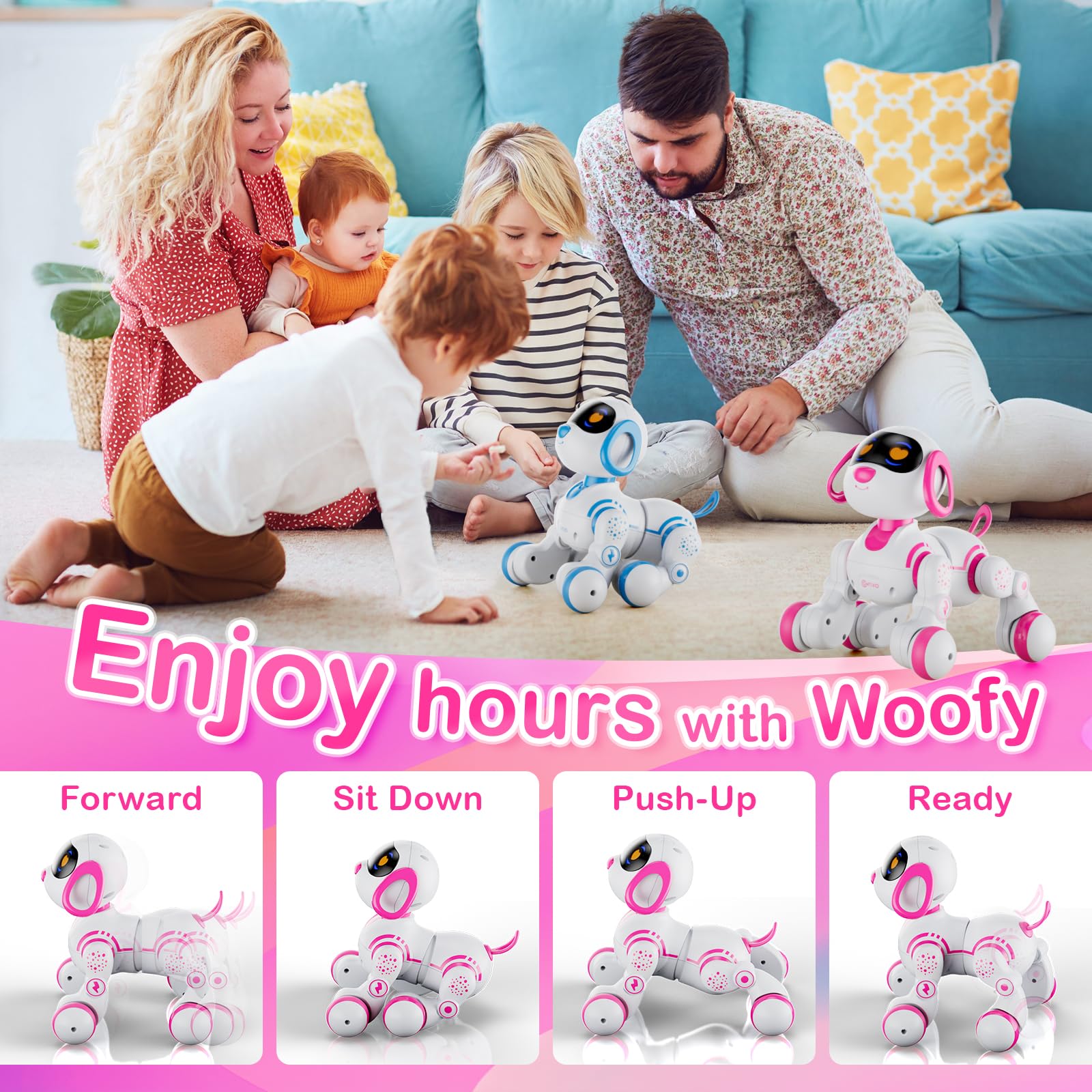 Contixo R3 Robot Dog Kids Toy - Remote Control Robots Interactive Smart Dancing Toy for Kids Boys Girls Toddler Age 3-12 Year Old Robotic Pet Birthday Gifts for Children Blue