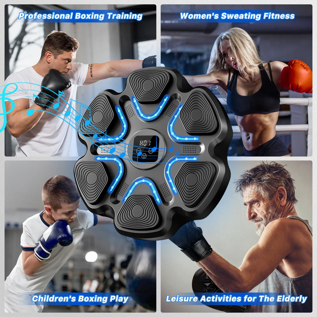 TGLLM Music Boxing Machine, Interactive Punching Trainer with Boxing Gloves, Large Size Wall Mounted Electronic Boxing Target for Adult Kids, 9 Modes & 9 Speeds
