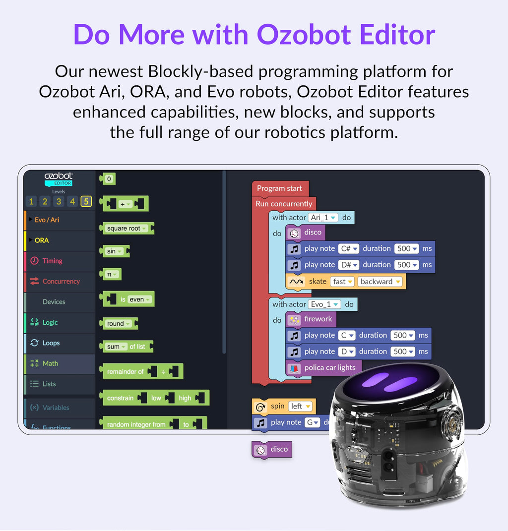 Ozobot Ari Entry Kit | Interactive Learning Robot with Touch Screen, ToF Sensor, Accelerometer, Gyroscope, and AI Integration | Hands-On STEM Education for Classrooms and Homeschool