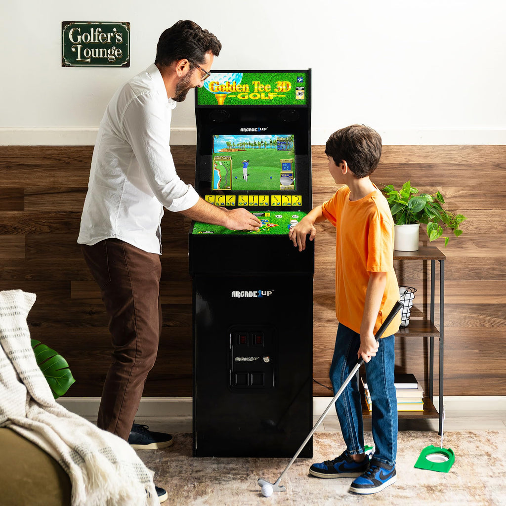 ARCADE1UP Golden Tee 3D Deluxe Arcade Machine, Built for Your Home, Over 5-Foot-Tall Cabinet with 8 Classic Games